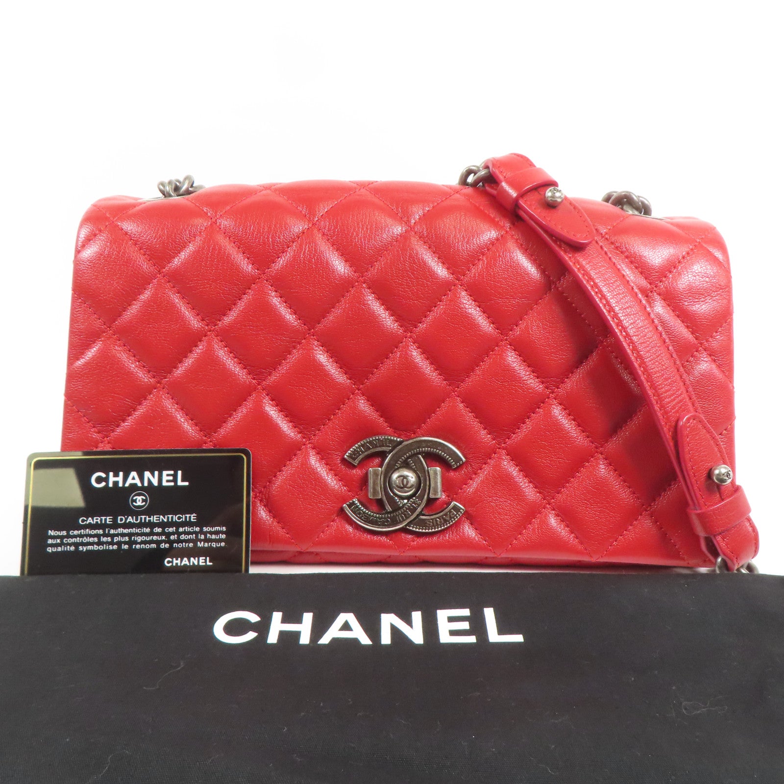 CHANEL 牛皮皮革Shoulder Bag鏈帶肩背袋