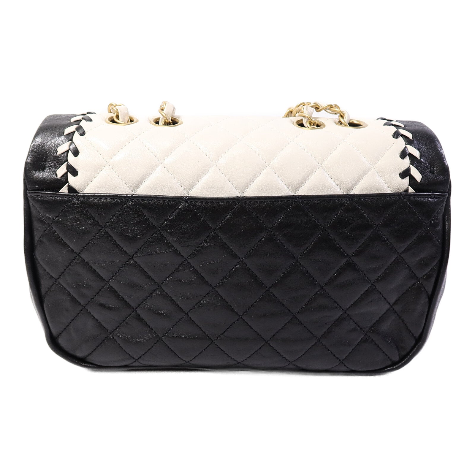 CHANEL 牛皮皮革Bicolor Braided Suddle Flap Bag鏈帶肩背袋