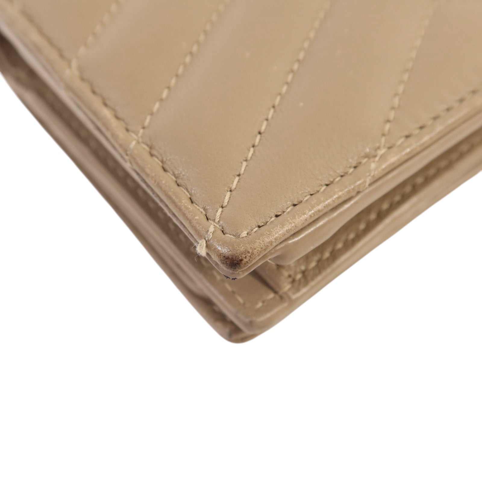 SAINT LAURENT 羊皮皮革Wallet金扣錢包