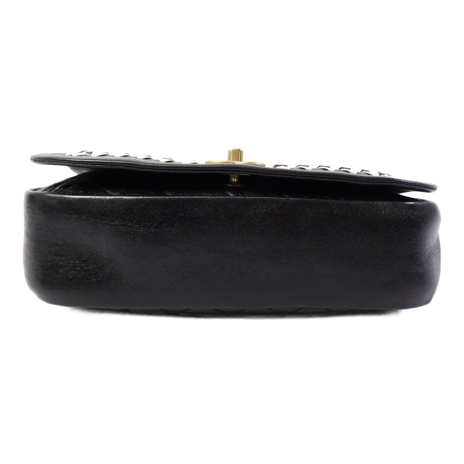 CHANEL 牛皮皮革Bicolor Braided Suddle Flap Bag鏈帶肩背袋