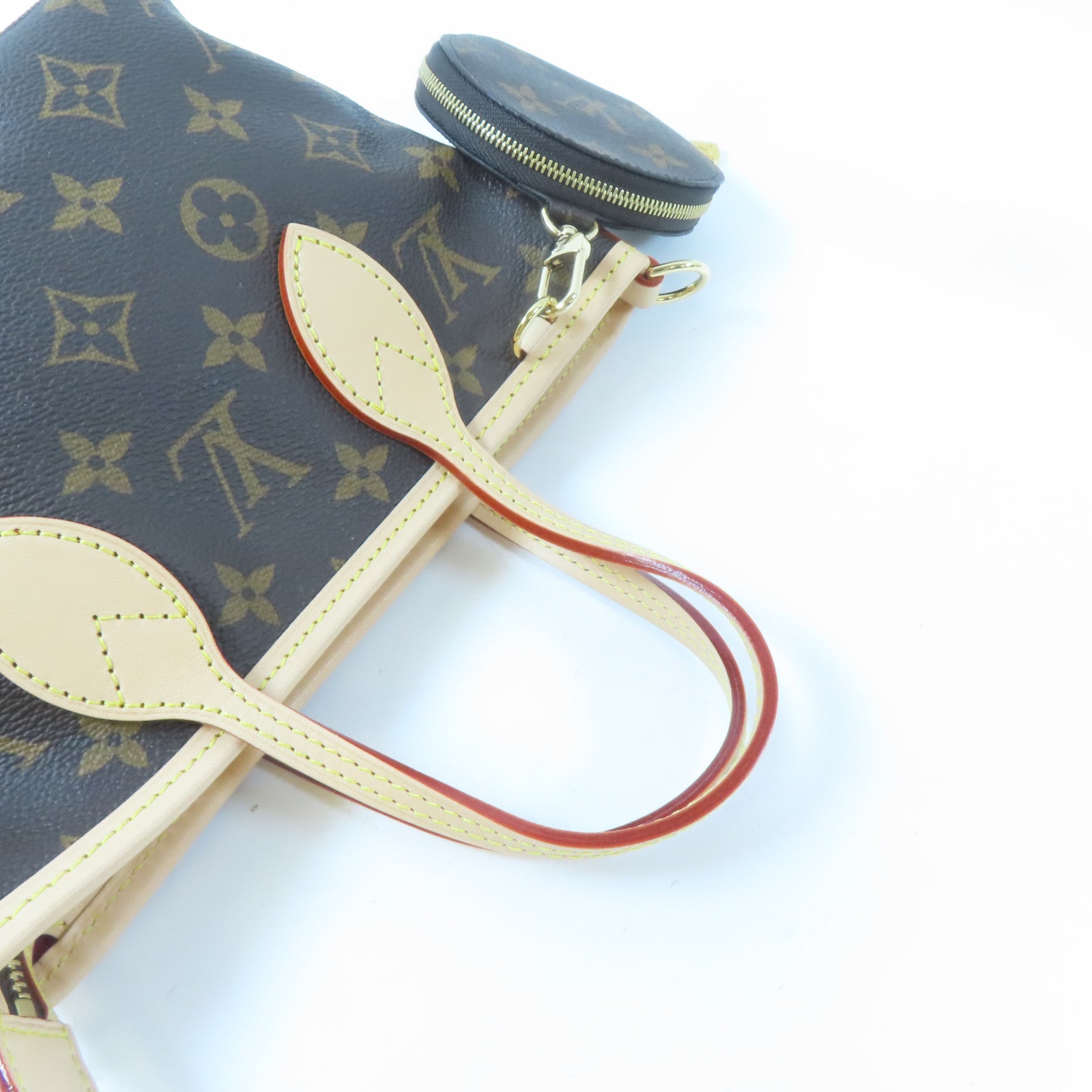 LOUIS VUITTON Monogram Neverfull BB金扣手挽肩背兩用袋啡色