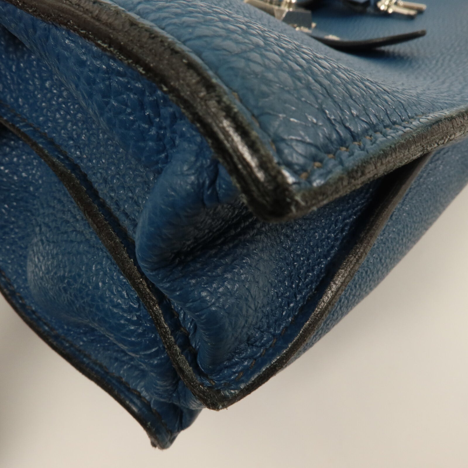 HERMES Togo皮革Sac A Depeches 38手挽袋Bleu Izmir