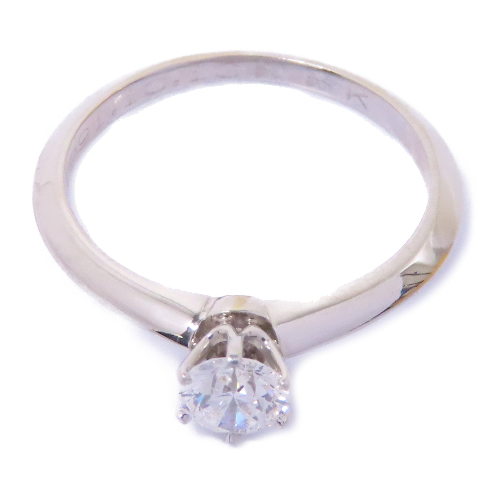 TIFFANY＆CO PT950鉑金Diamond Ring 0.33ct鑽石戒指US#5.25