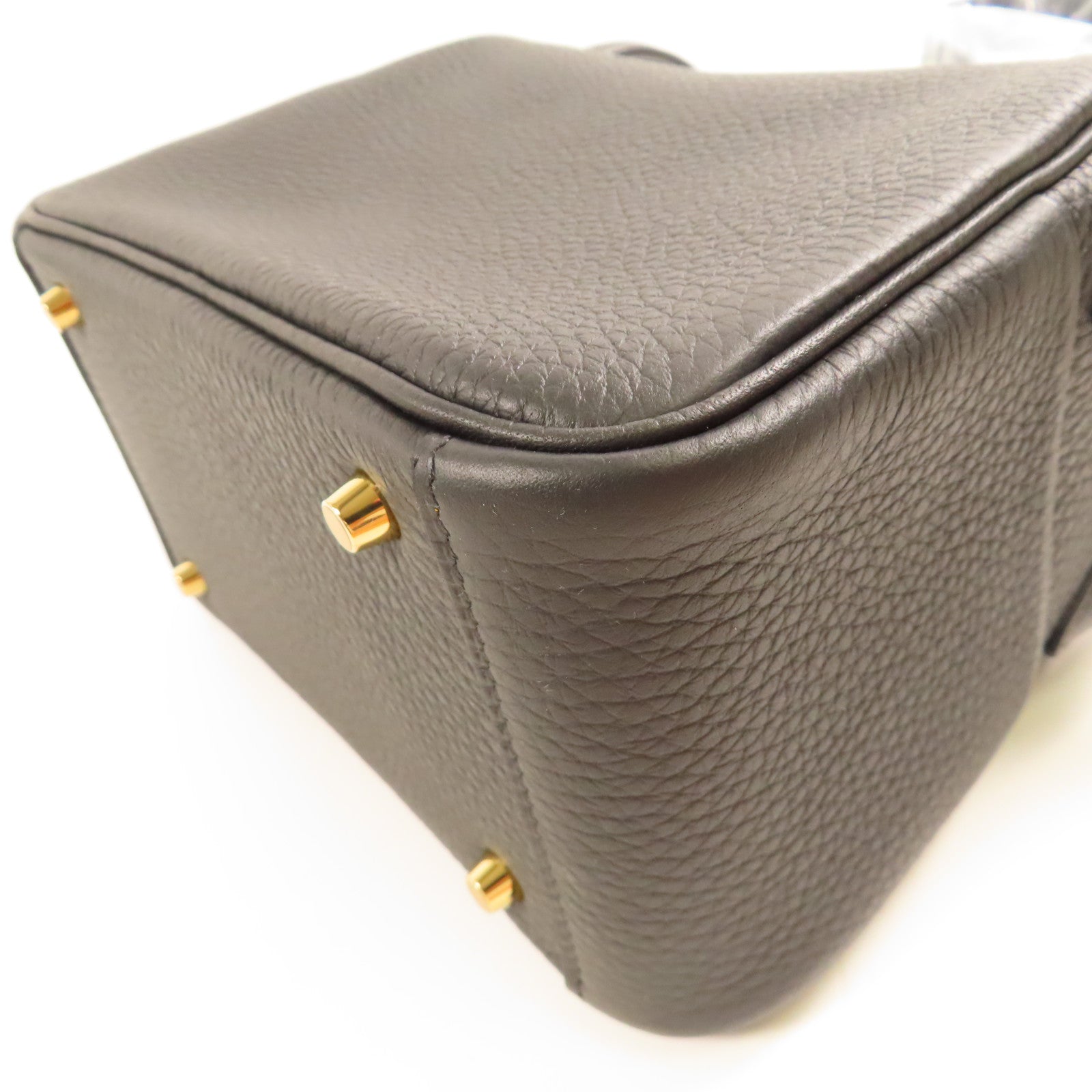 HERMES【激減優惠】 Clemence皮革Mini Lindy金扣手挽肩背兩用袋Noir