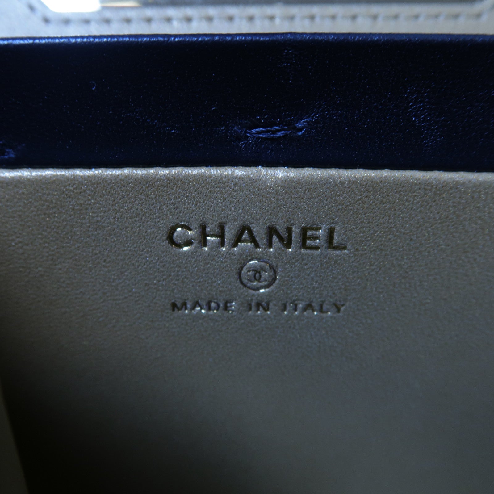 CHANEL 菱格羊皮皮革Chain Shoulder金扣鏈帶肩背袋黑色
