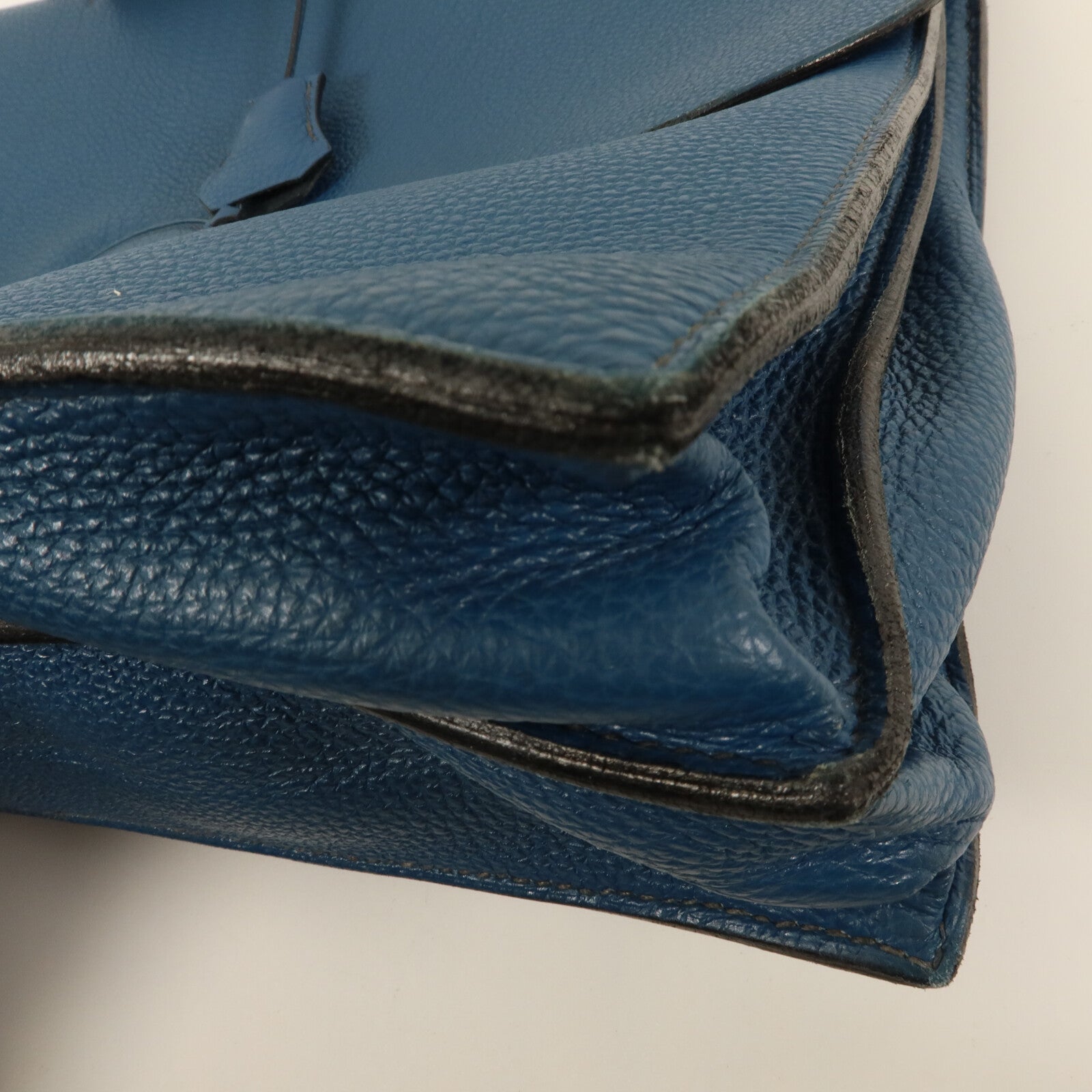 HERMES Togo皮革Sac A Depeches 38手挽袋Bleu Izmir