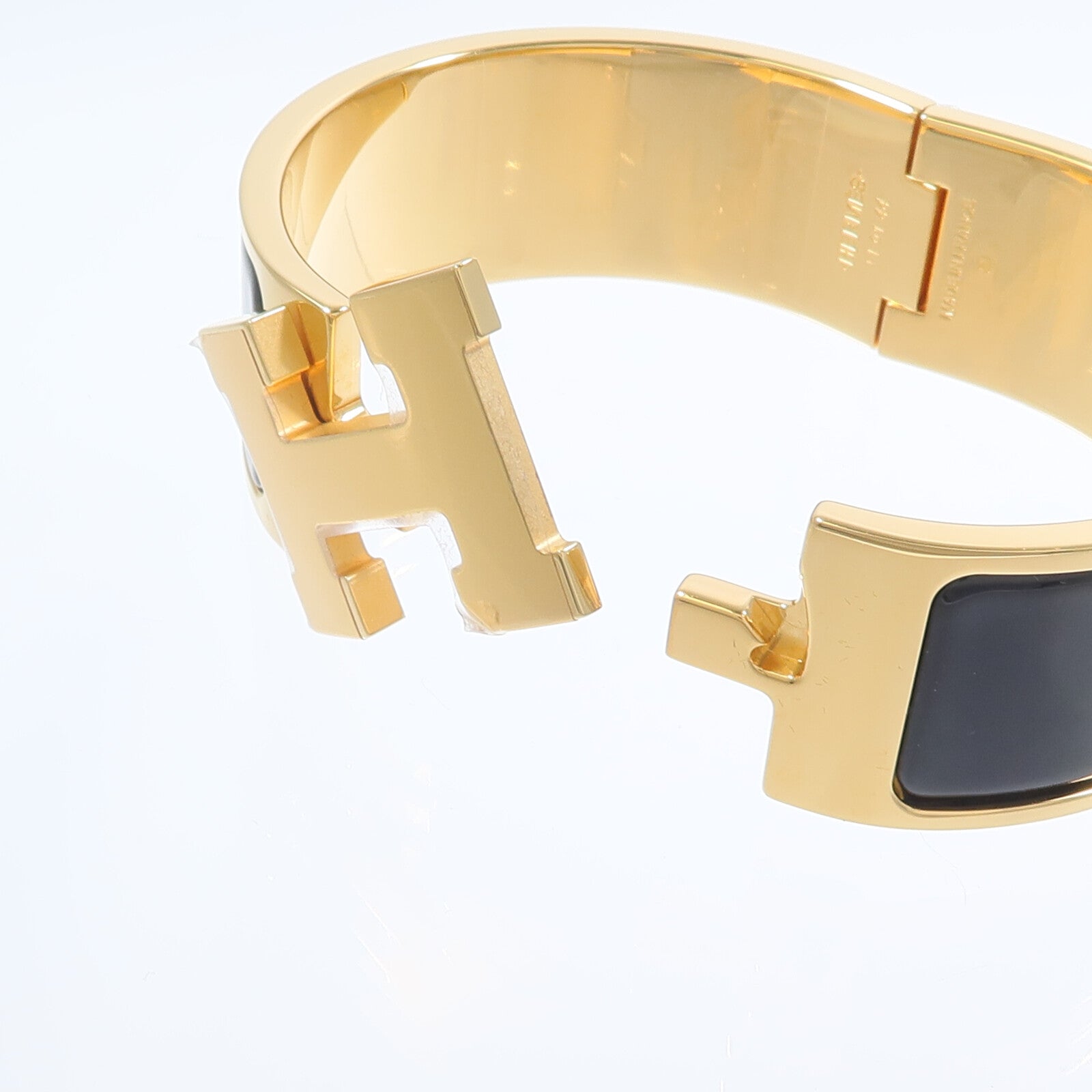 HERMES 金屬/琺瑯Clic-Clac H Bracelet手鐲Noir