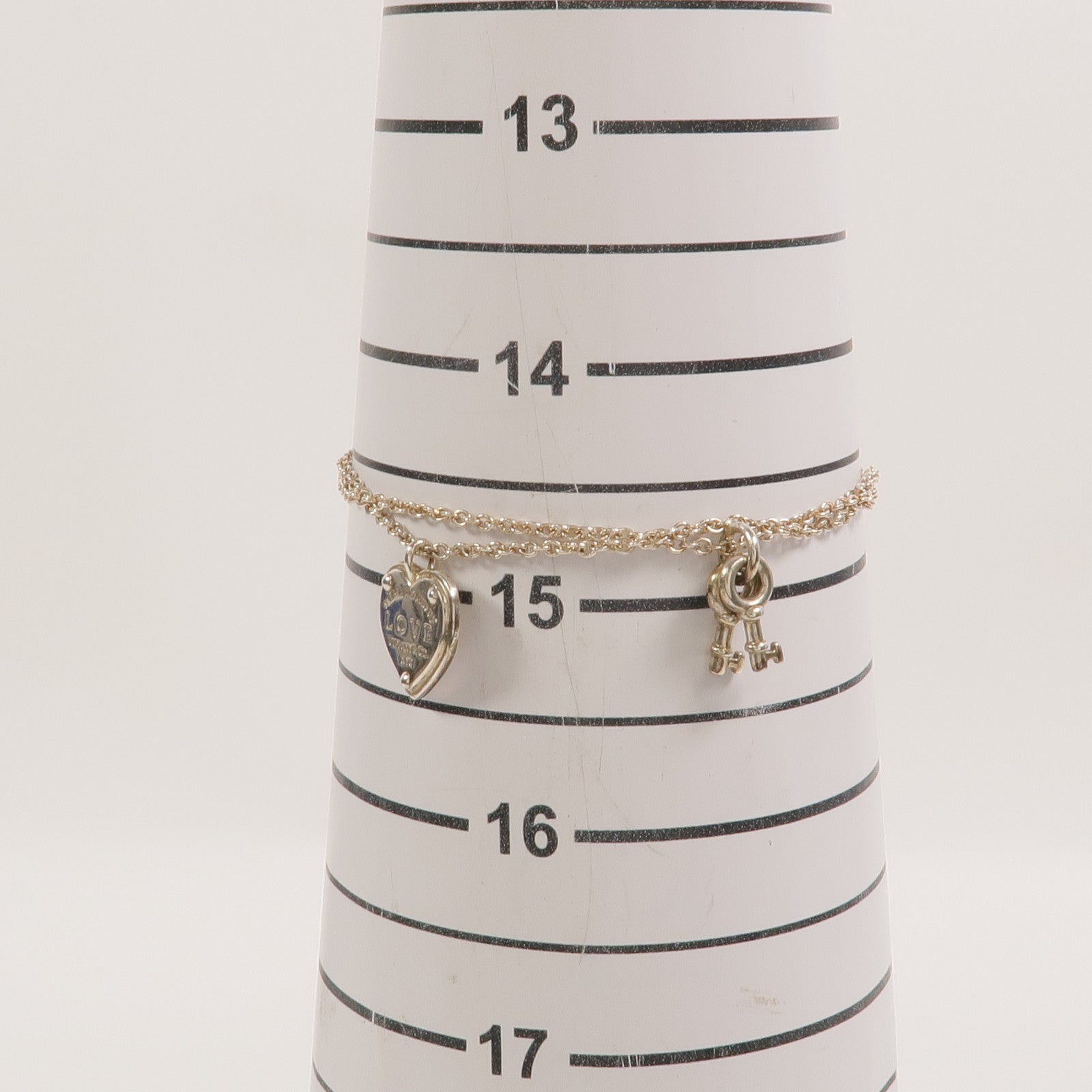 TIFFANY＆CO 925純銀Heart Rock and Key Bracelet手鏈