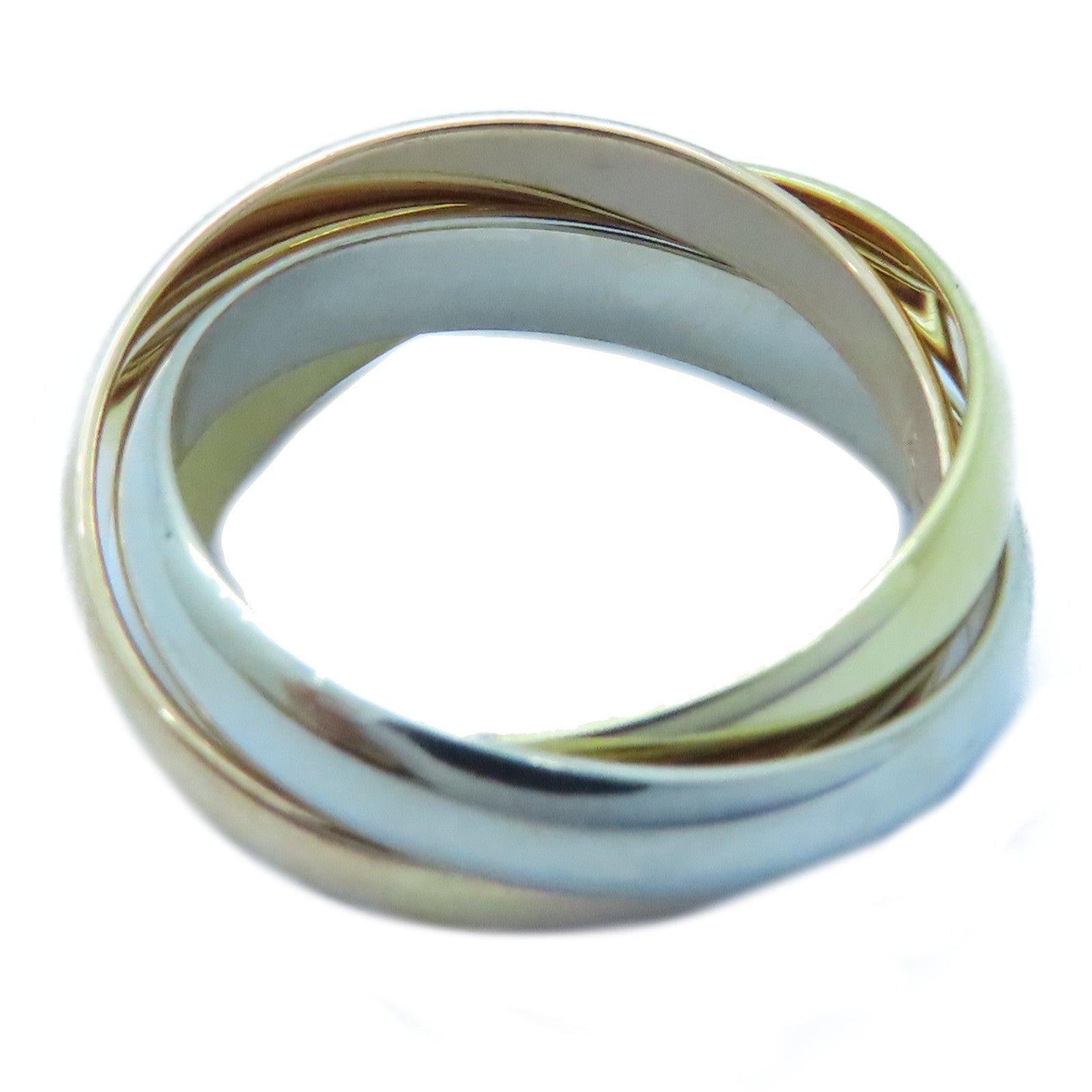 CARTIER 18K黃金/白金/玫瑰金Trinity戒指Cartier#50/US#5.5