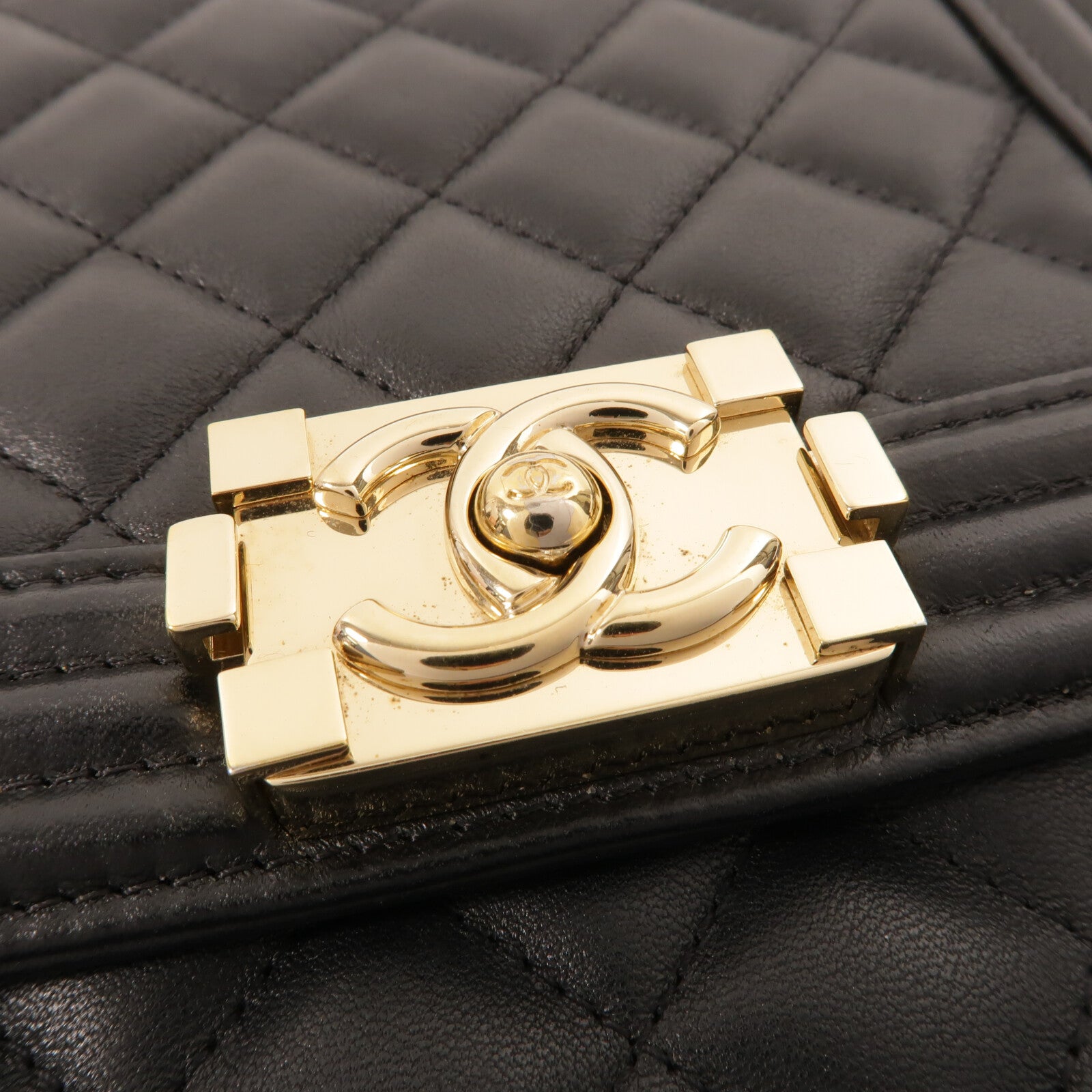 CHANEL 牛皮皮革North South Boy鏈帶肩背袋