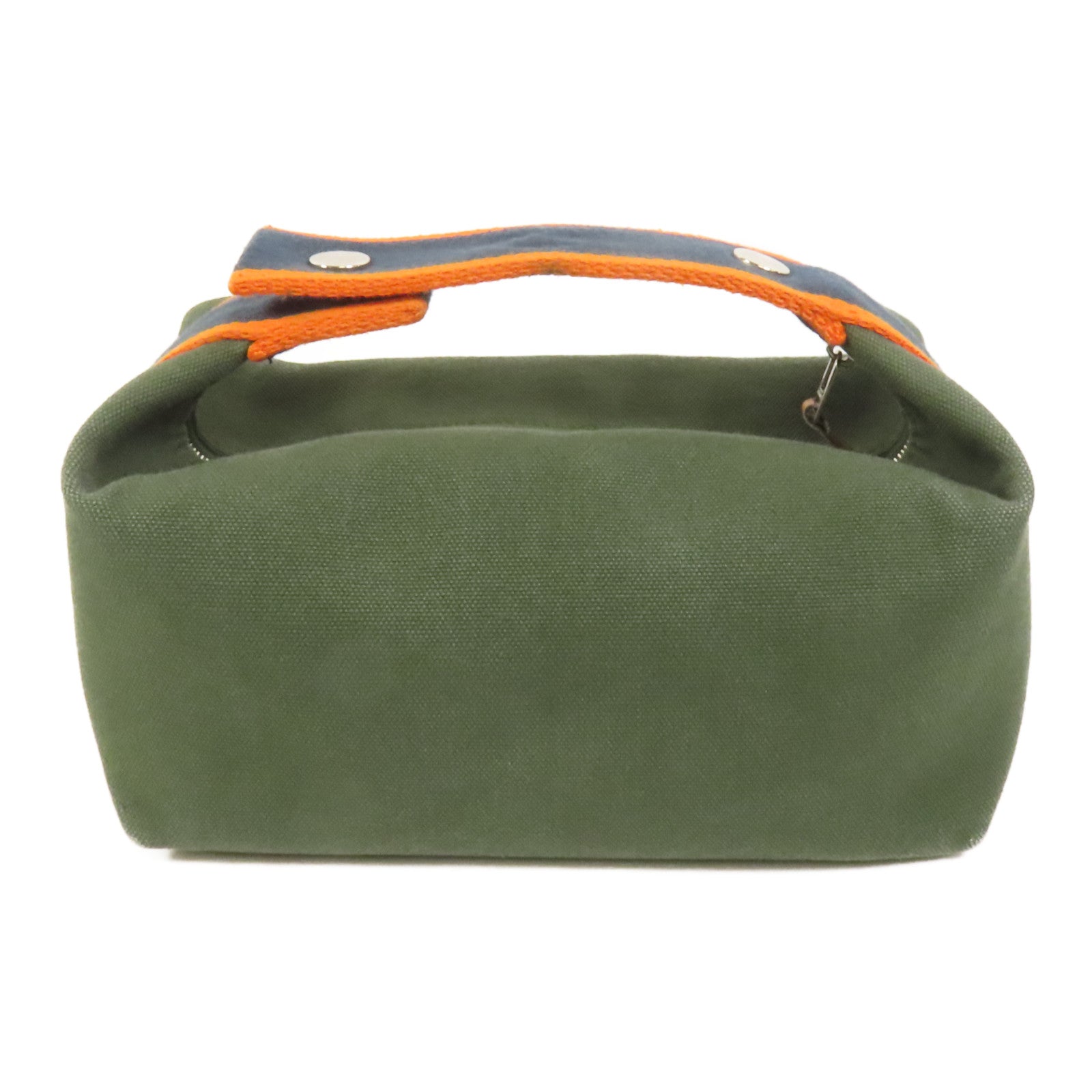 HERMES 帆布Bride-A-Brac Small銀扣手挽袋