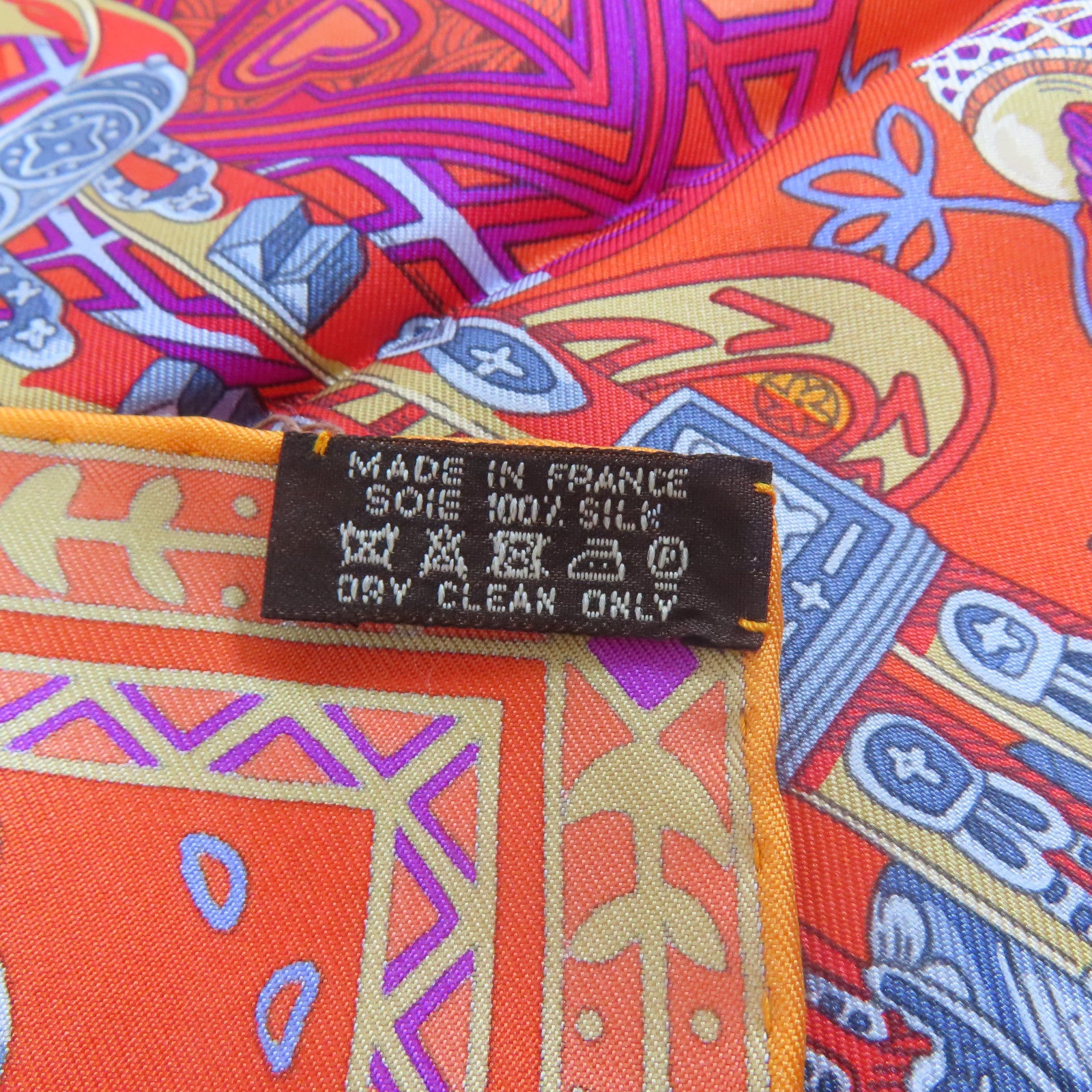HERMES 【激減優惠】絲質Scarf 90x90cm絲巾橙色/藍色/紫色