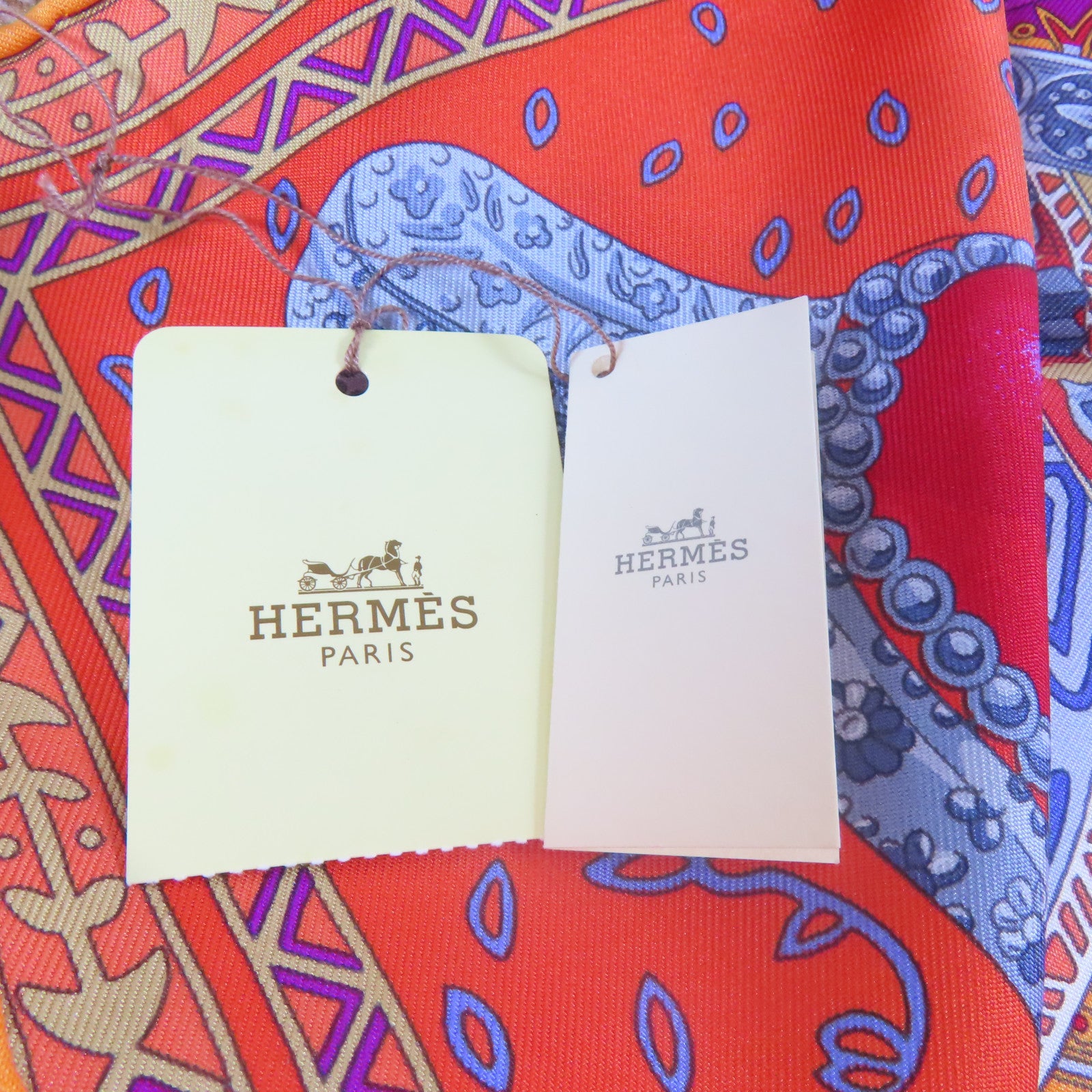 HERMES 【激減優惠】絲質Scarf 90x90cm絲巾橙色/藍色/紫色