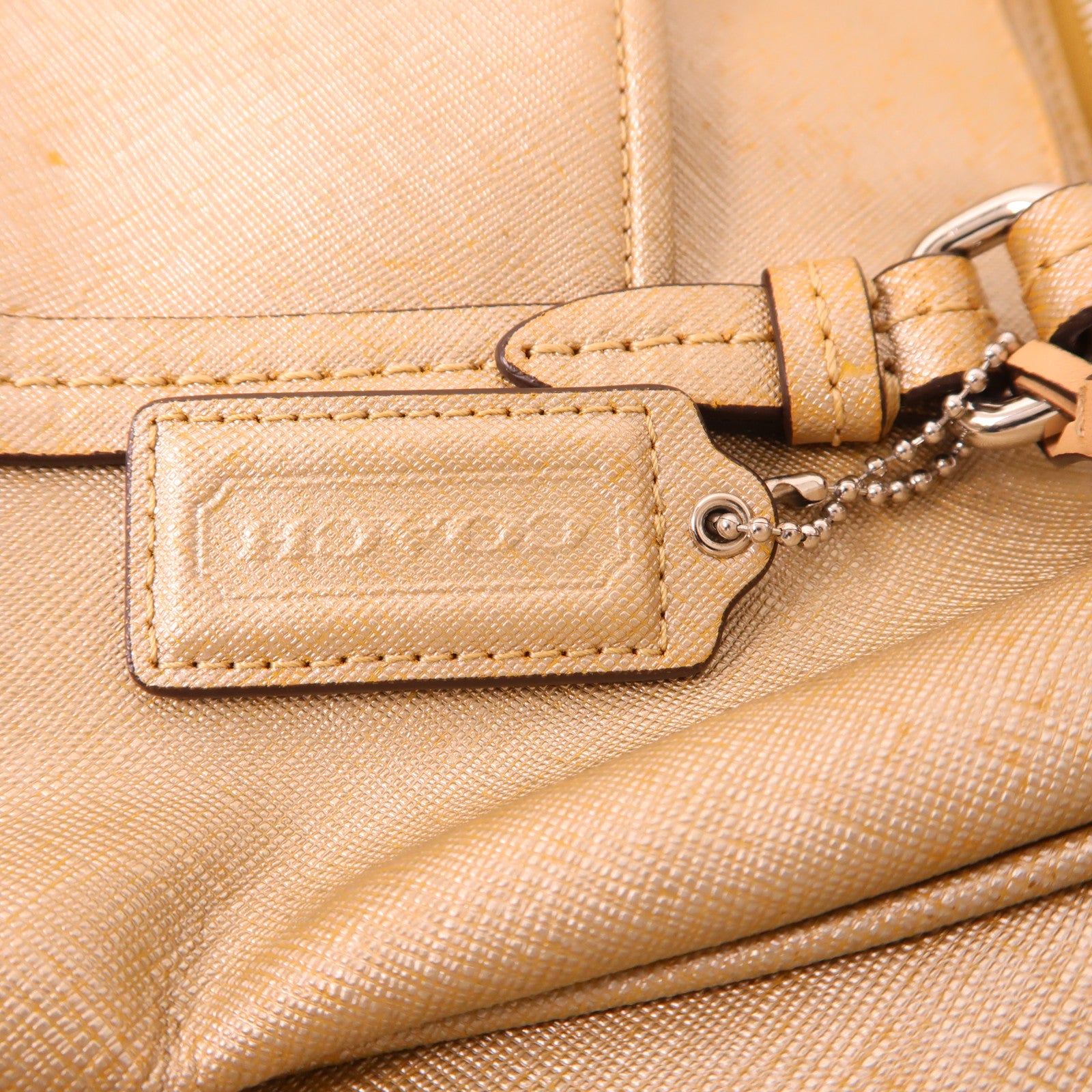 COACH 皮革Shoulder Bag銀扣肩背袋