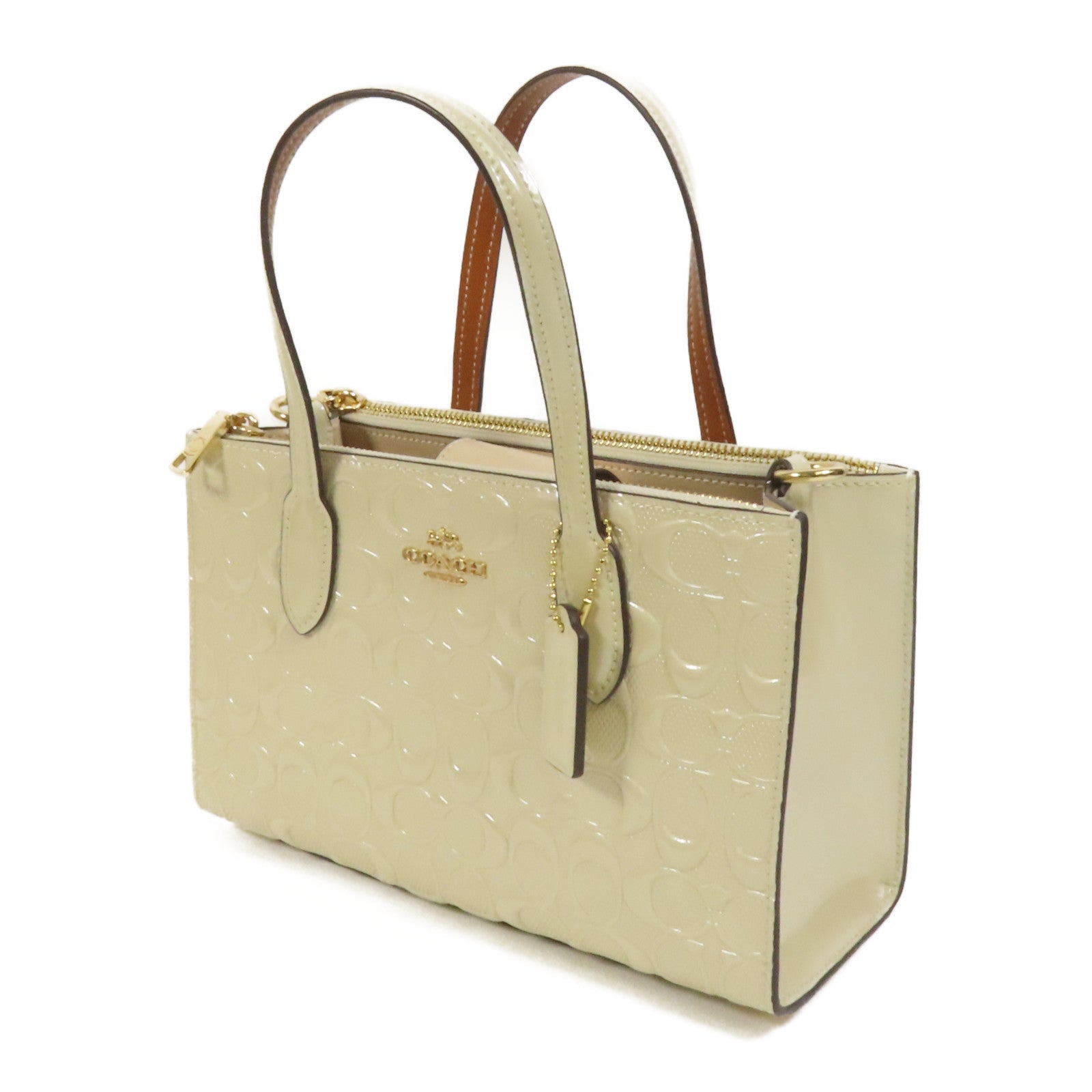 COACH 漆皮皮革Nina Small Tote金扣手挽肩背兩用袋