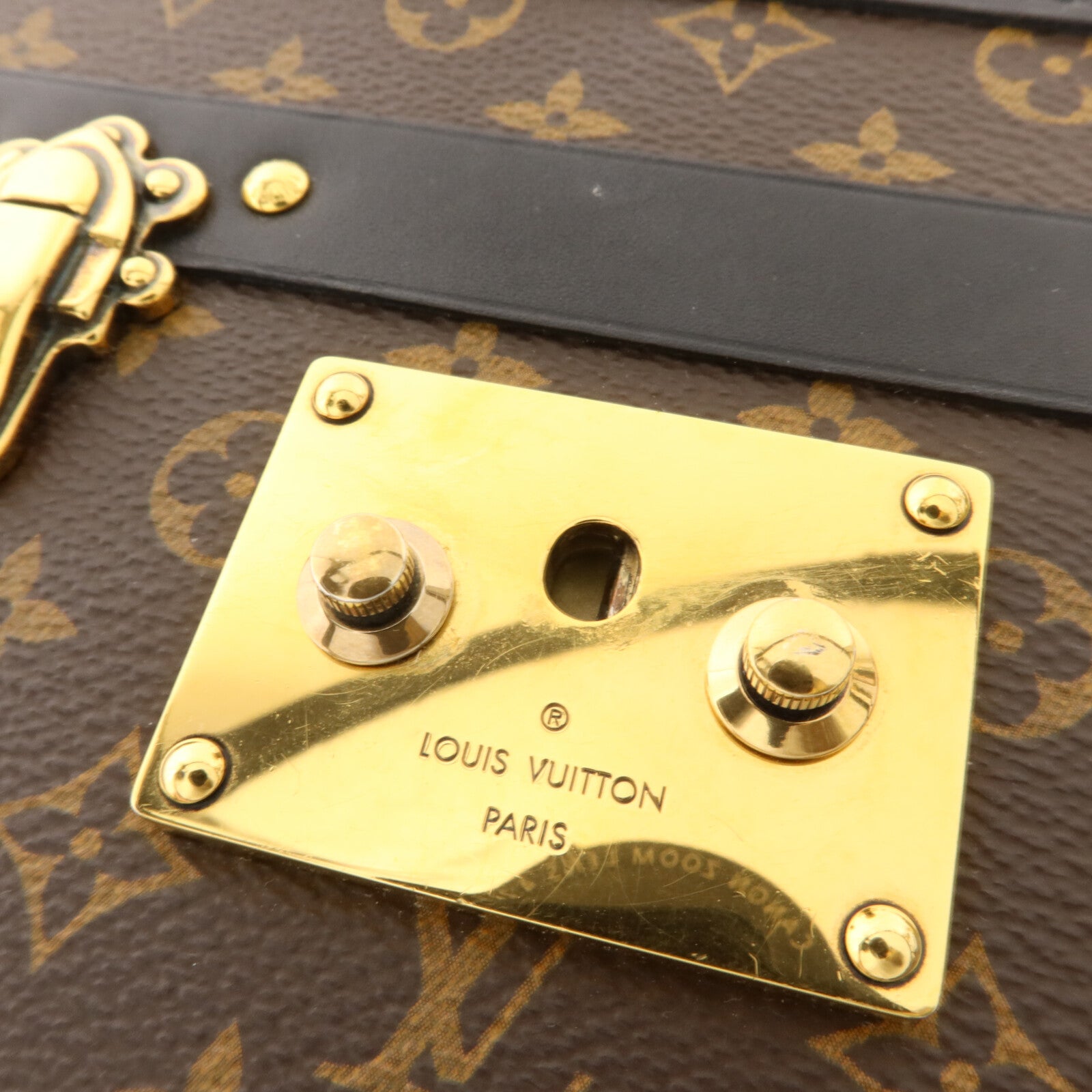 LOUIS VUITTON Monogram Petite Malle金扣肩背袋