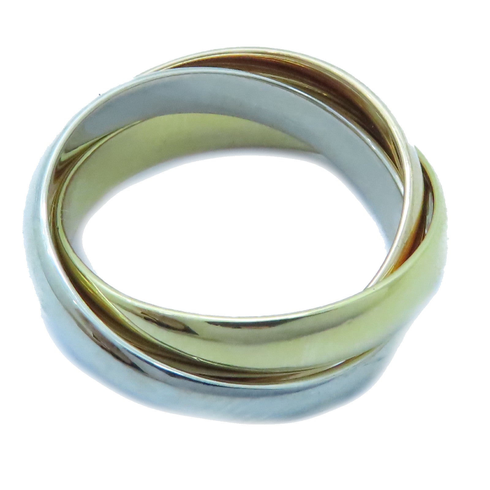 CARTIER 18K黃金/白金/玫瑰金Trinity戒指Cartier#50/US#5.5