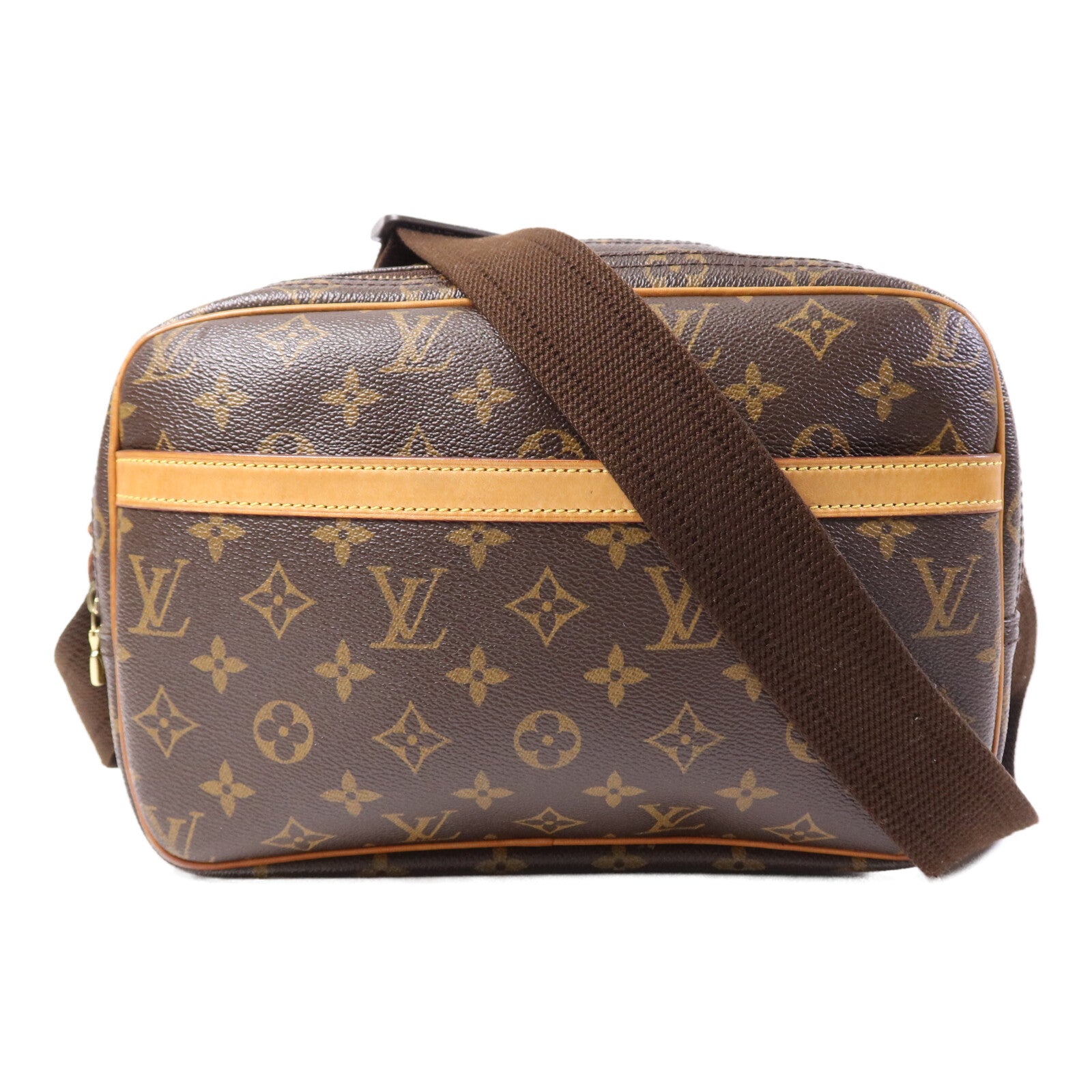LOUIS VUITTON Monogram Reporter PM金扣肩背袋