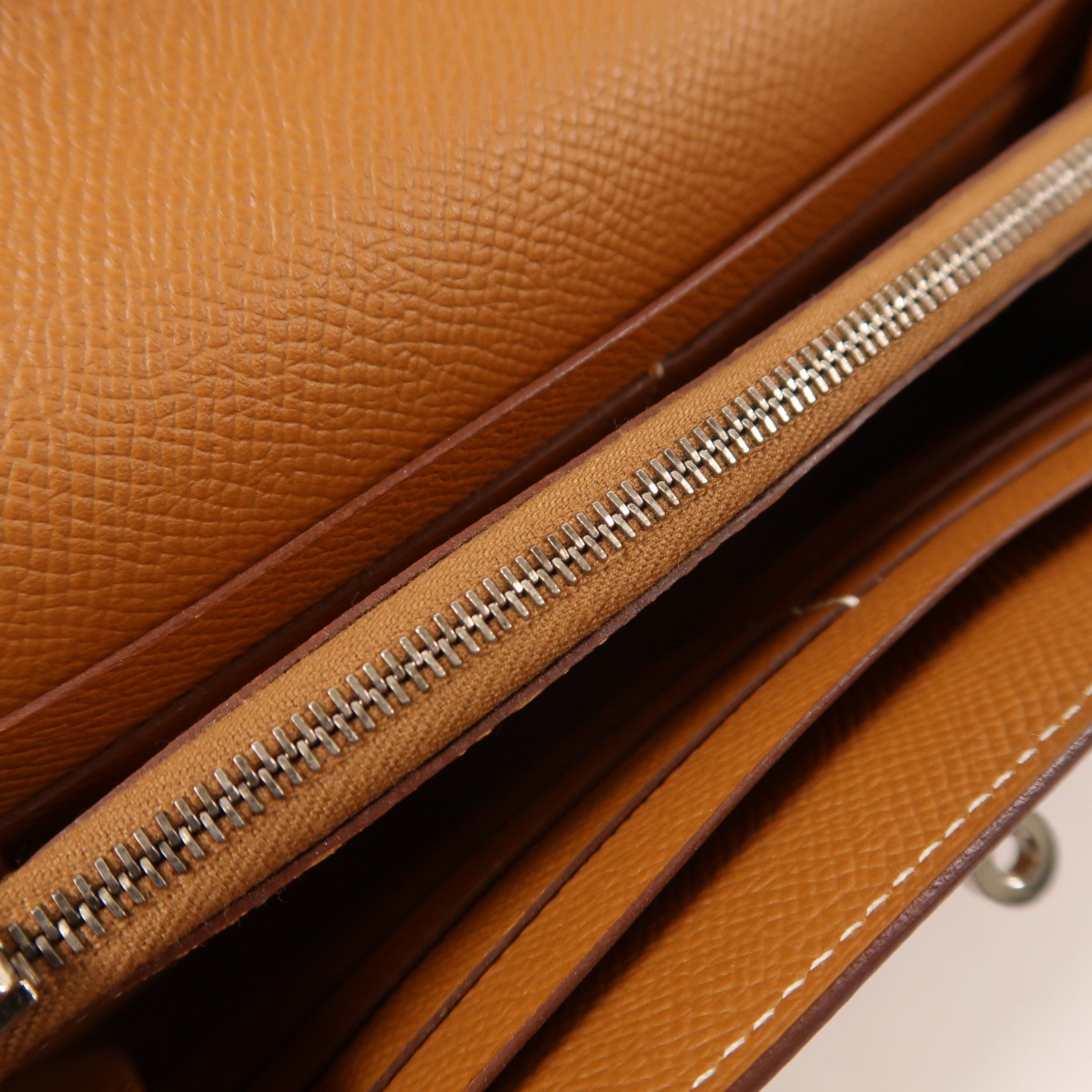 HERMES Epsom皮革Kelly Long Wallet銀扣長錢包