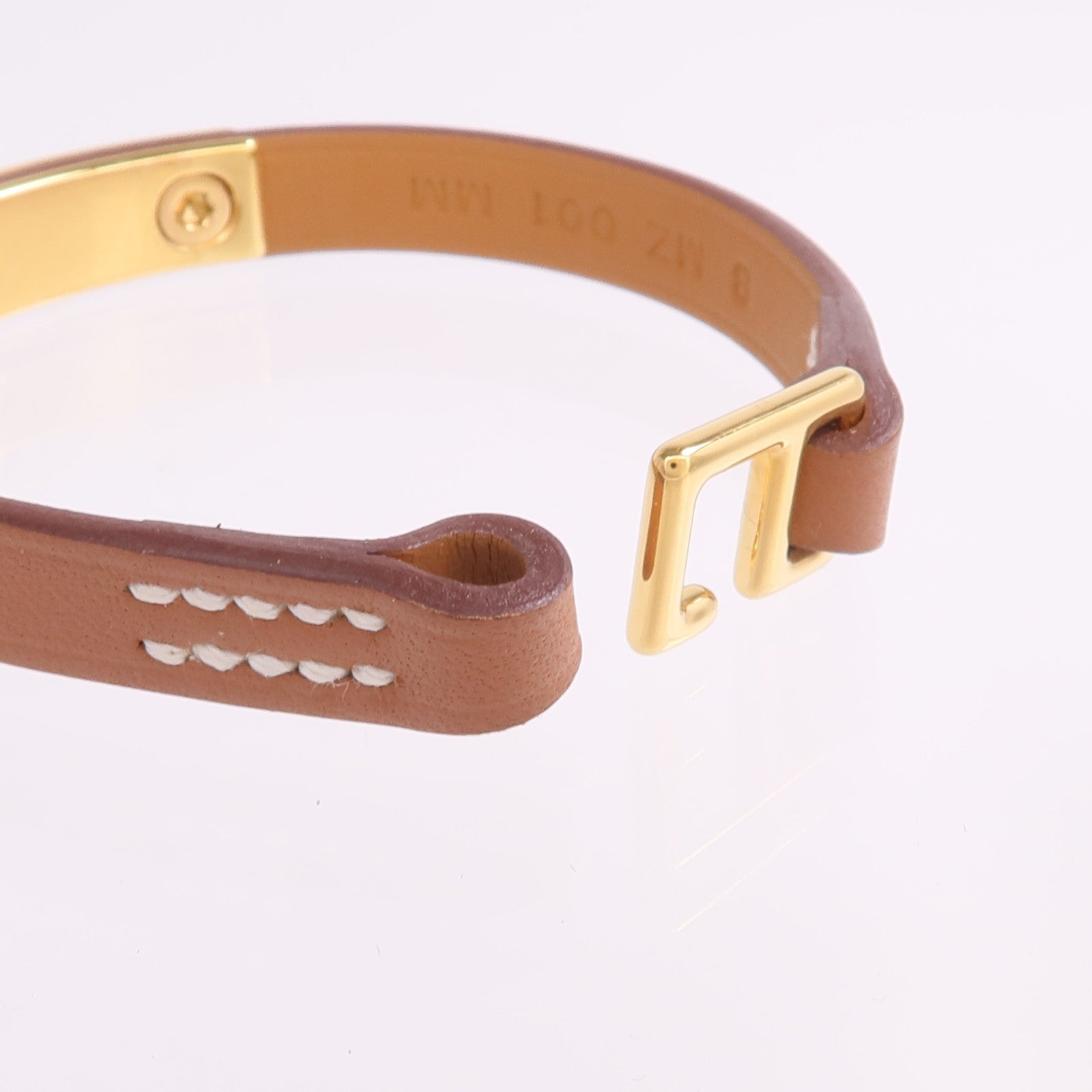 HERMES Swift皮革Mini Rivale Bracelet金扣手帶Gold