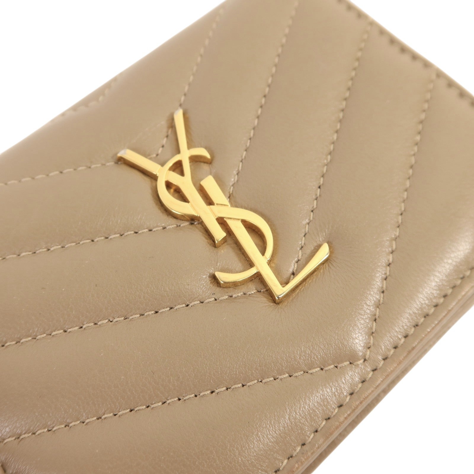 SAINT LAURENT 羊皮皮革Wallet金扣錢包