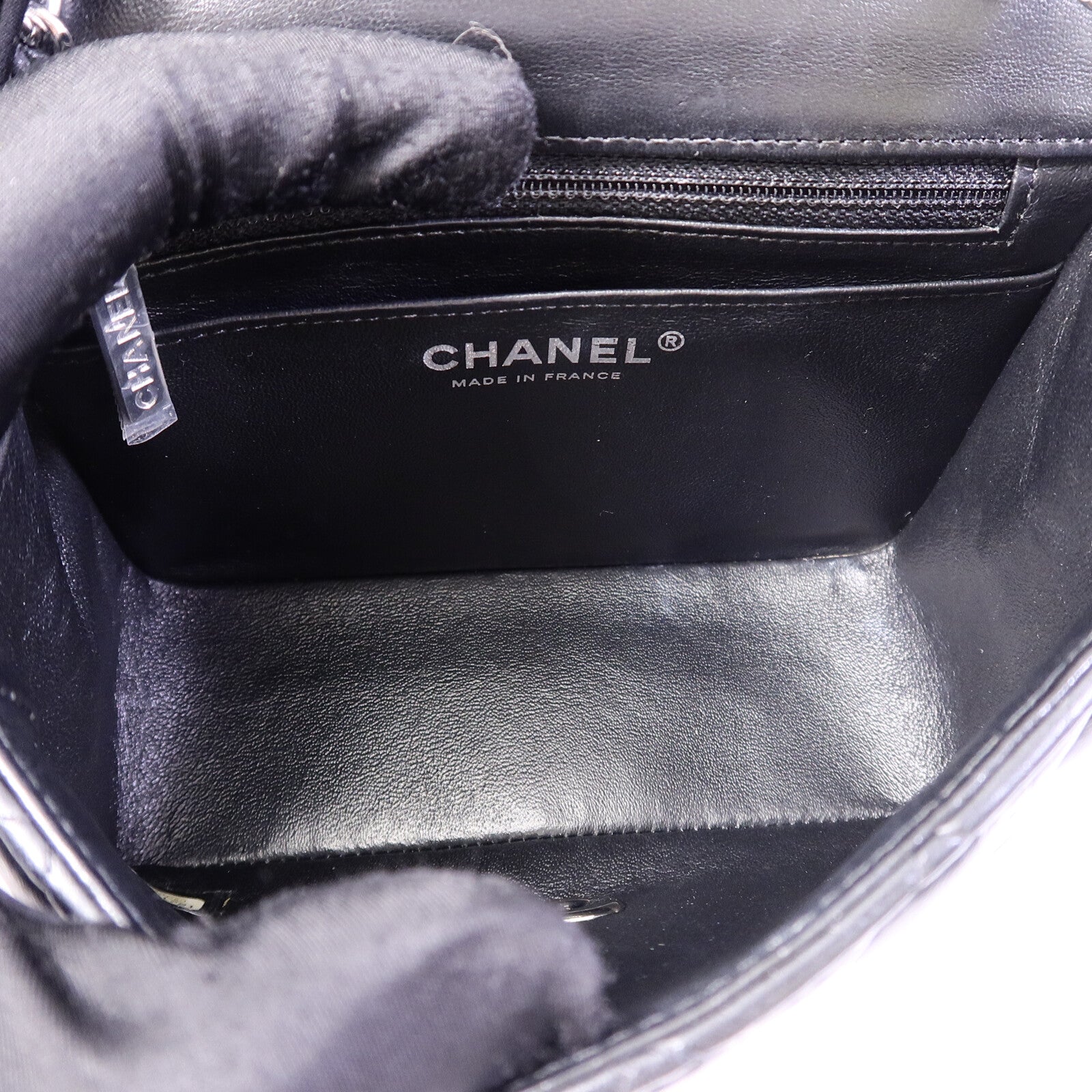 CHANEL 羊皮皮革Mini Classic 17鏈帶肩背袋
