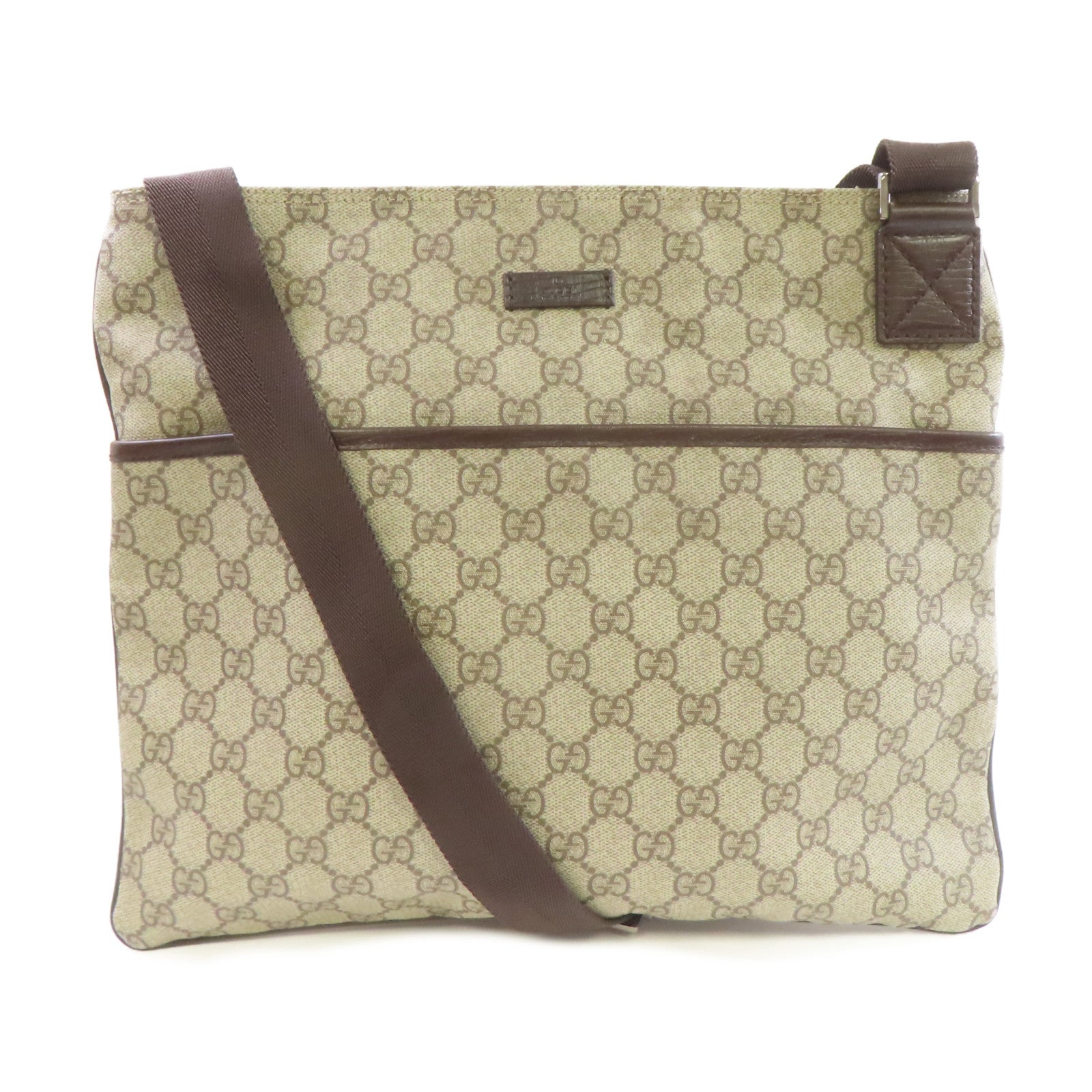 GUCCI 【激減優惠】塗層帆布Shoulder Bag肩背袋啡色