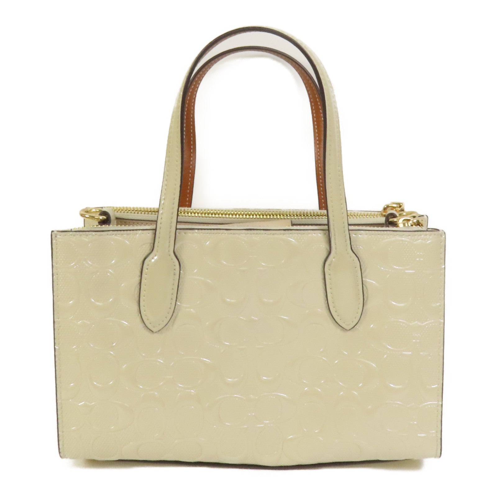 COACH 漆皮皮革Nina Small Tote金扣手挽肩背兩用袋