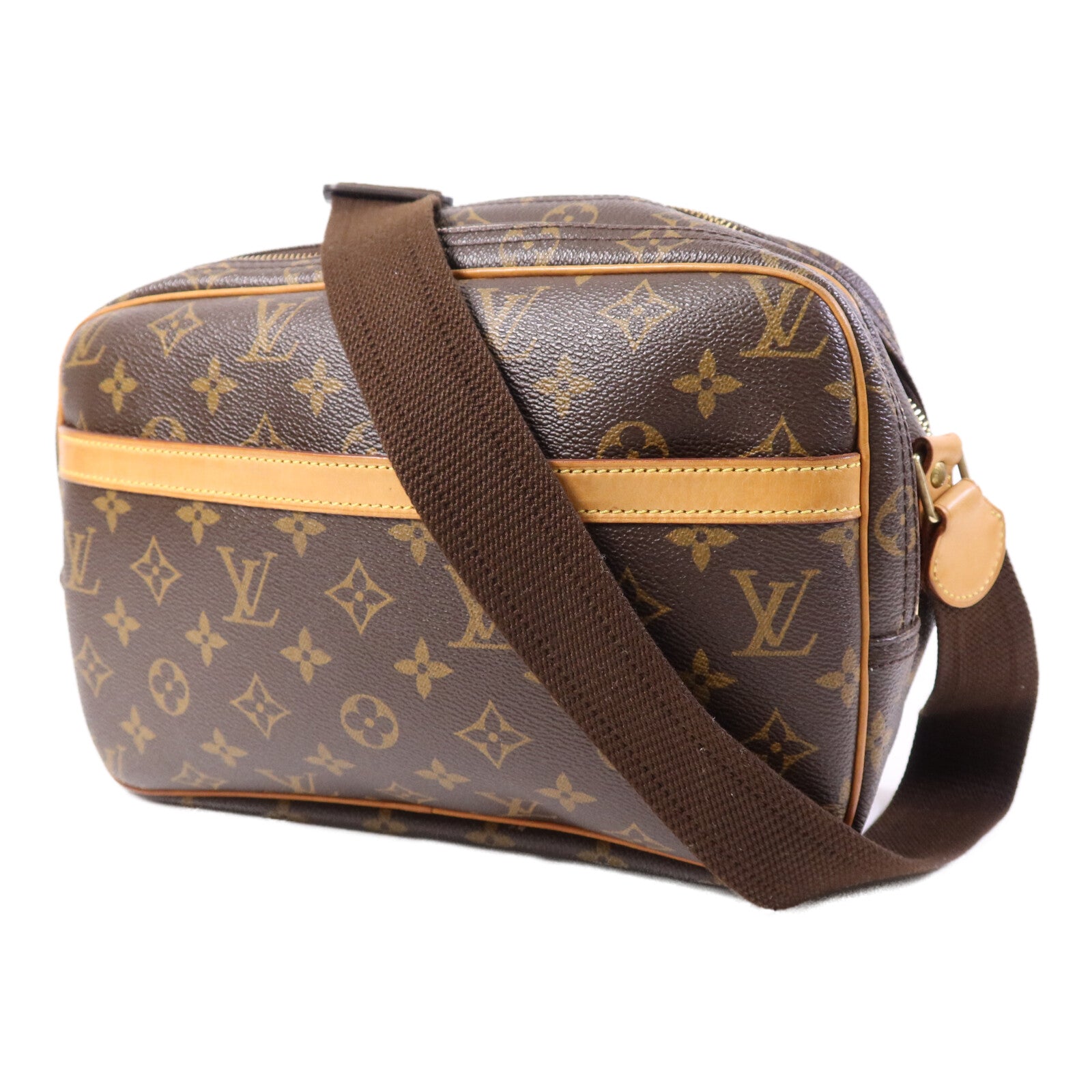 LOUIS VUITTON Monogram Reporter PM金扣肩背袋