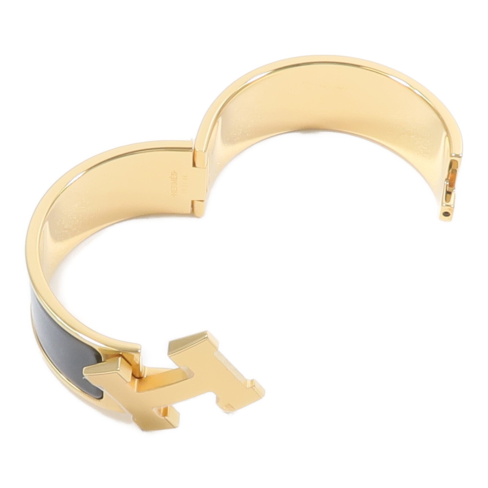 HERMES 金屬/琺瑯Clic-Clac H Bracelet手鐲Noir