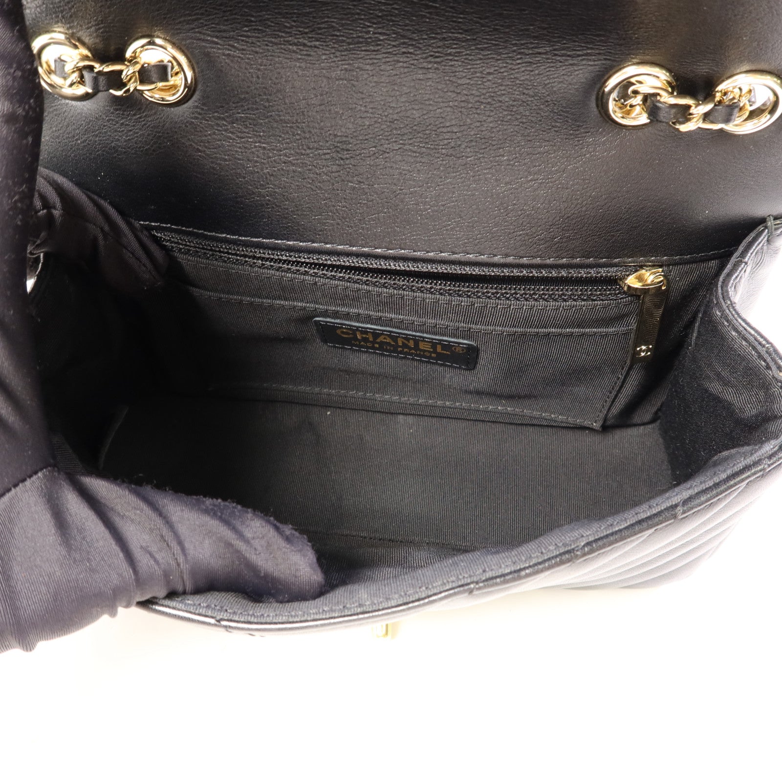 CHANEL 牛皮皮革Shoulder Bag金扣鏈帶肩背袋