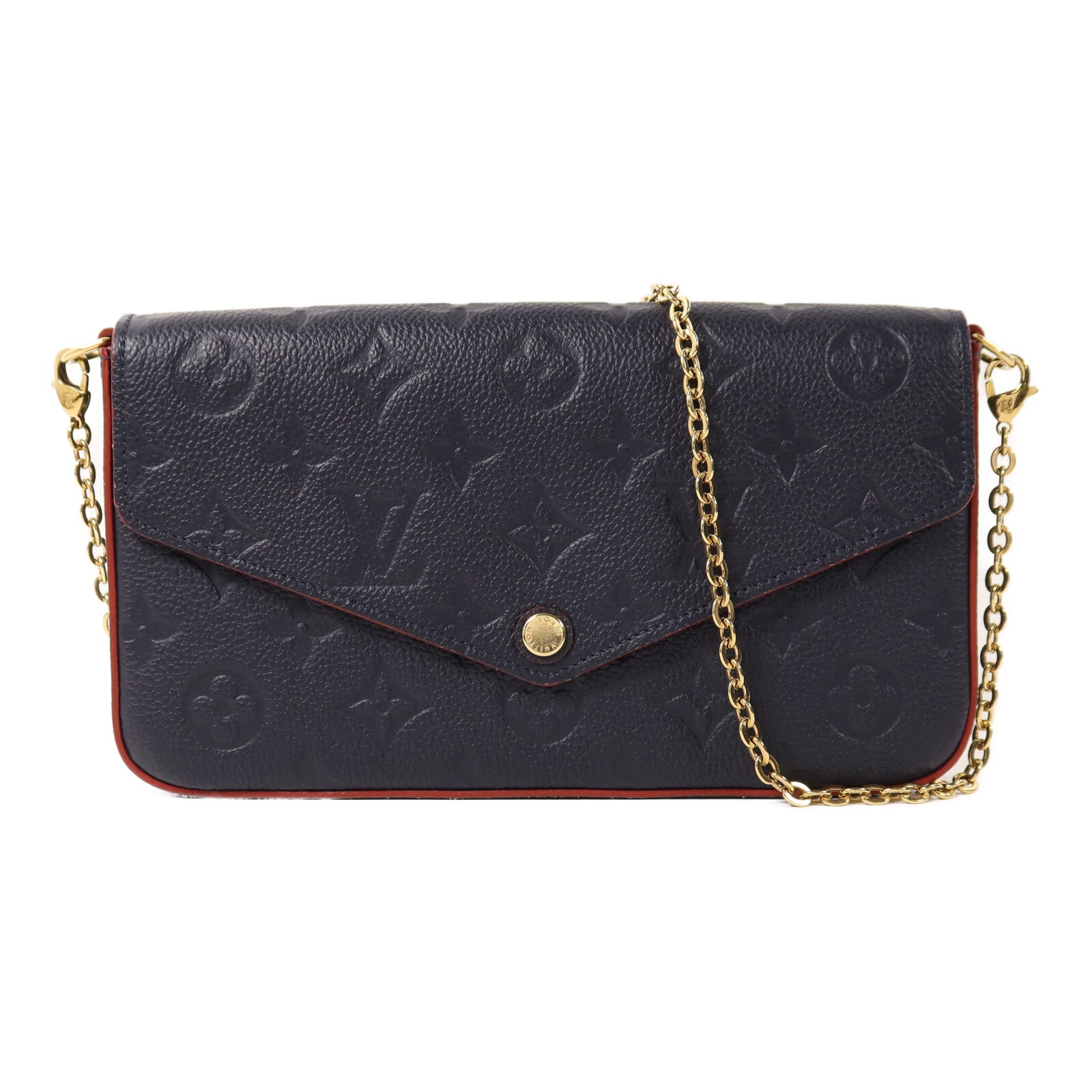 LOUIS VUITTON Monogram Empreinte Pochette Felicie金扣鏈帶肩背袋