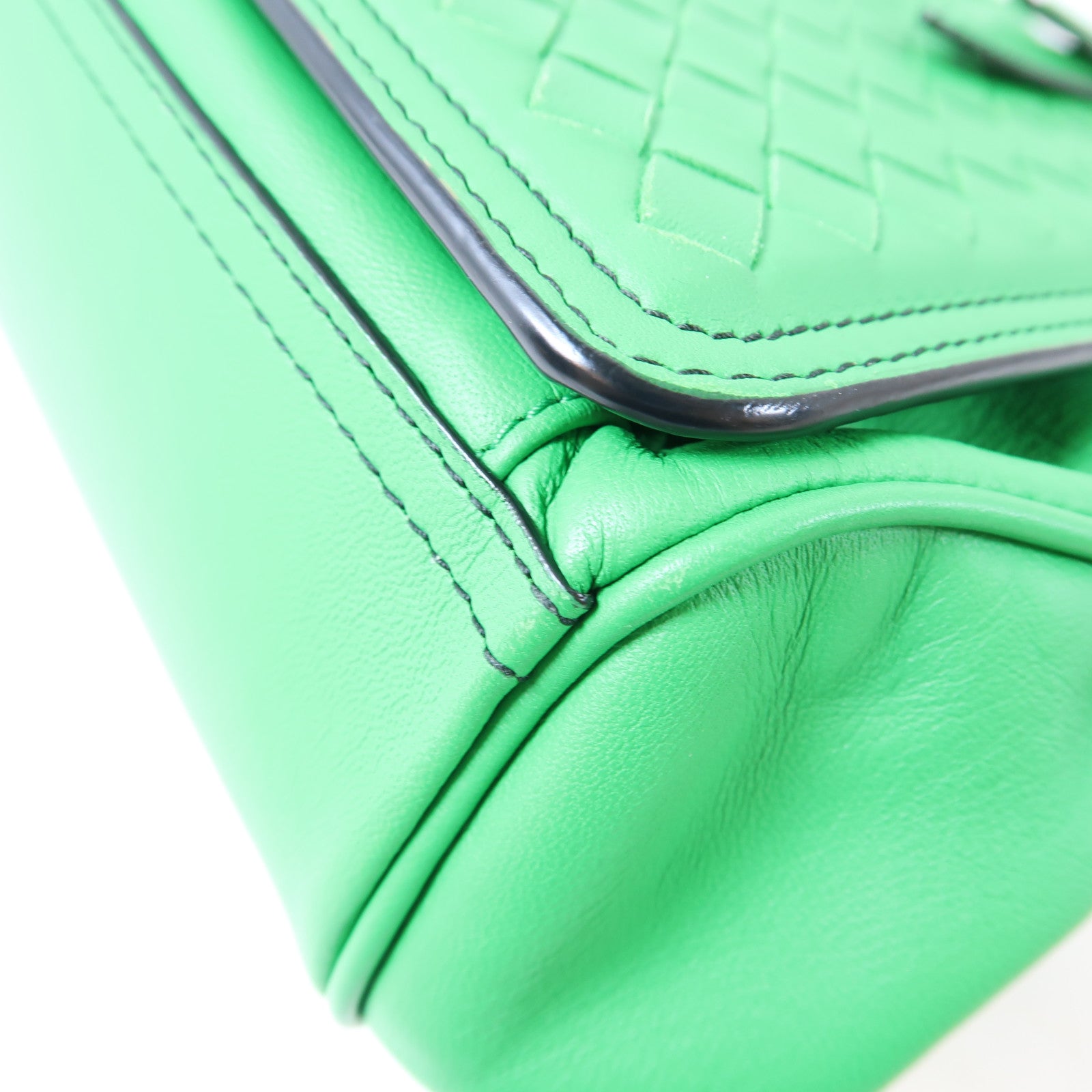 BOTTEGA VENETA 織紋牛皮皮革Shoulder Bag肩背袋綠色
