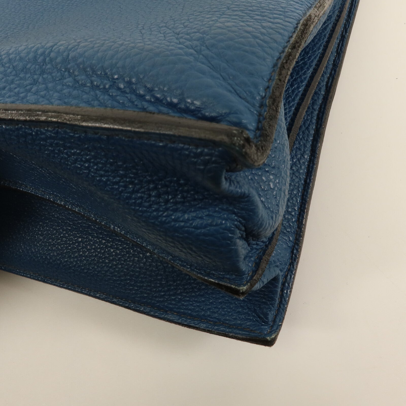 HERMES Togo皮革Sac A Depeches 38手挽袋Bleu Izmir
