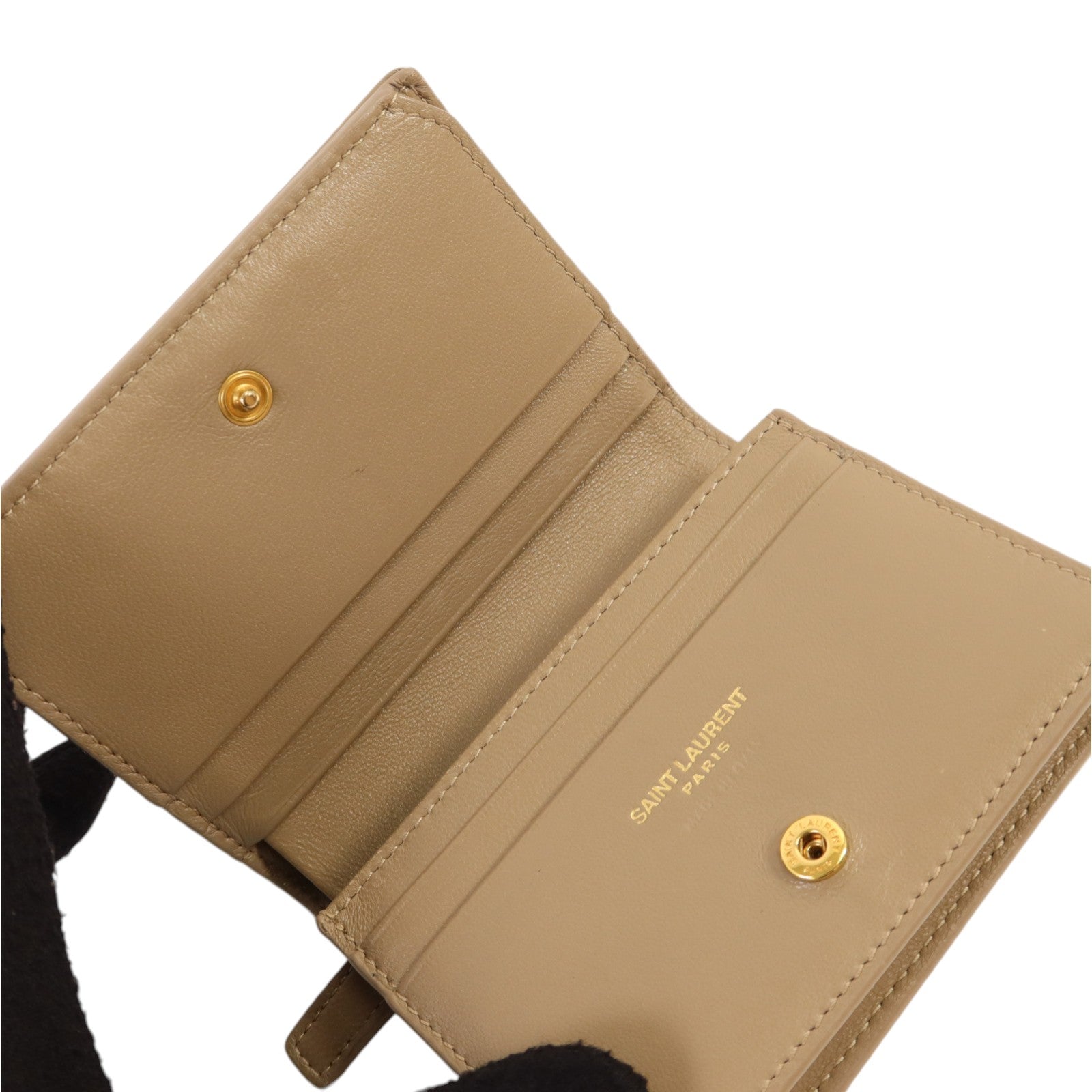 SAINT LAURENT 羊皮皮革Wallet金扣錢包