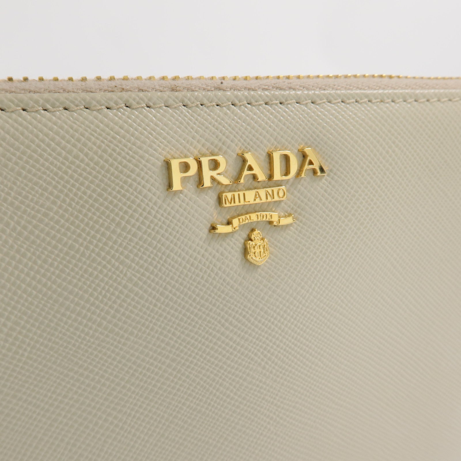 PRADA Saffiano皮革Zipper Long Wallet金扣長錢包