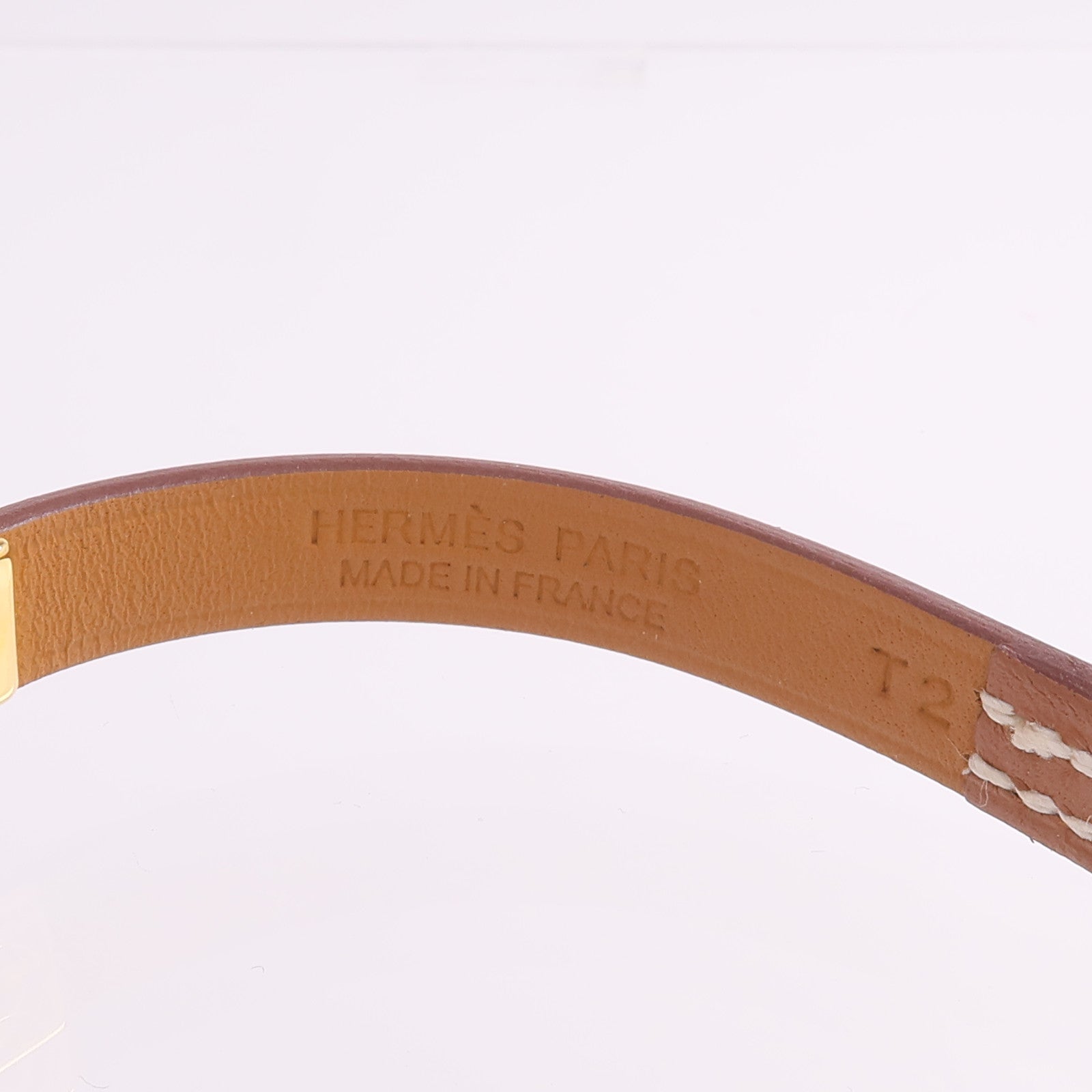 HERMES Swift皮革Mini Rivale Bracelet金扣手帶Gold