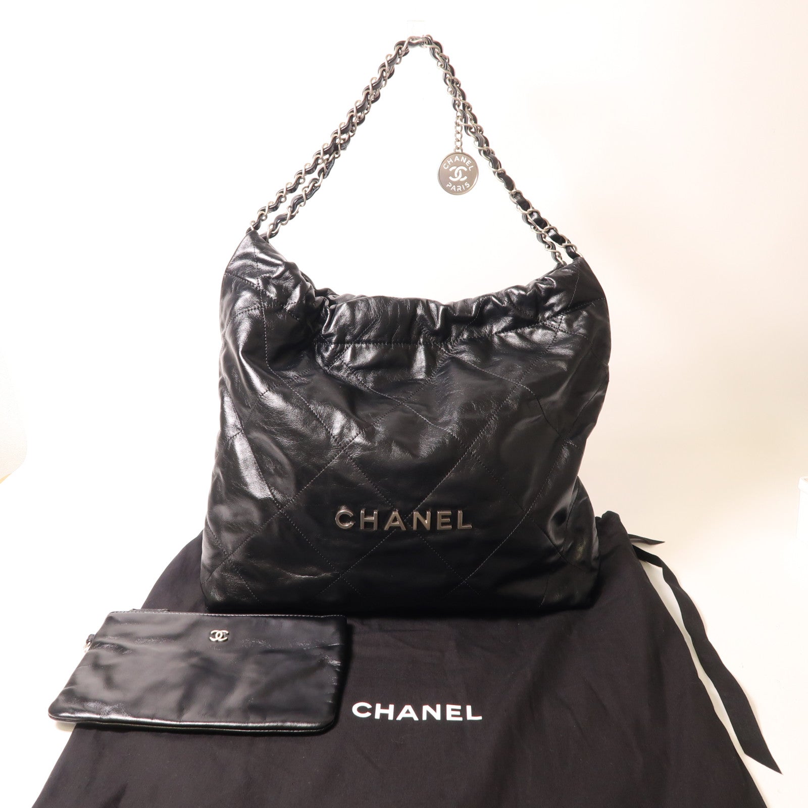 CHANEL 牛皮皮革C22 Medium鏈帶肩背袋