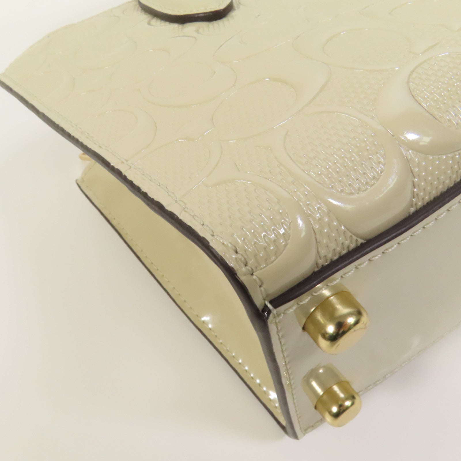 COACH 漆皮皮革Nina Small Tote金扣手挽肩背兩用袋