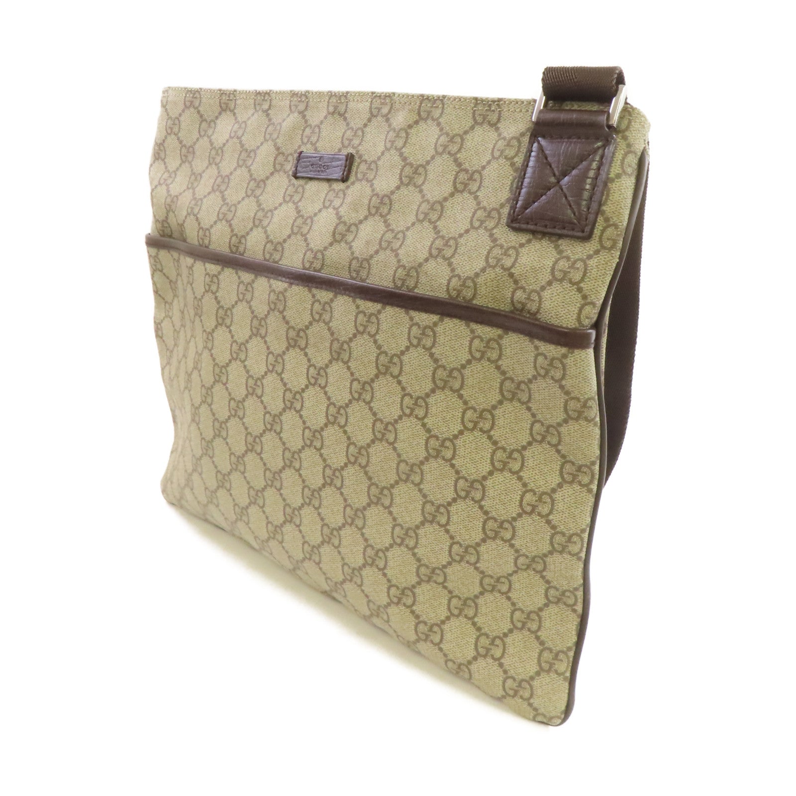 GUCCI 【激減優惠】塗層帆布Shoulder Bag肩背袋啡色