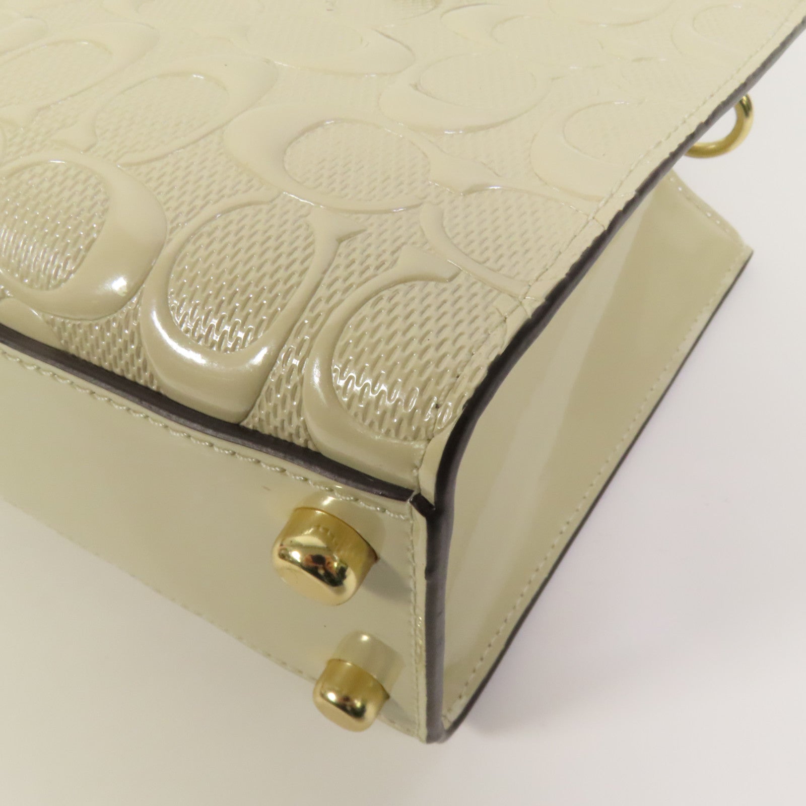 COACH 漆皮皮革Nina Small Tote金扣手挽肩背兩用袋