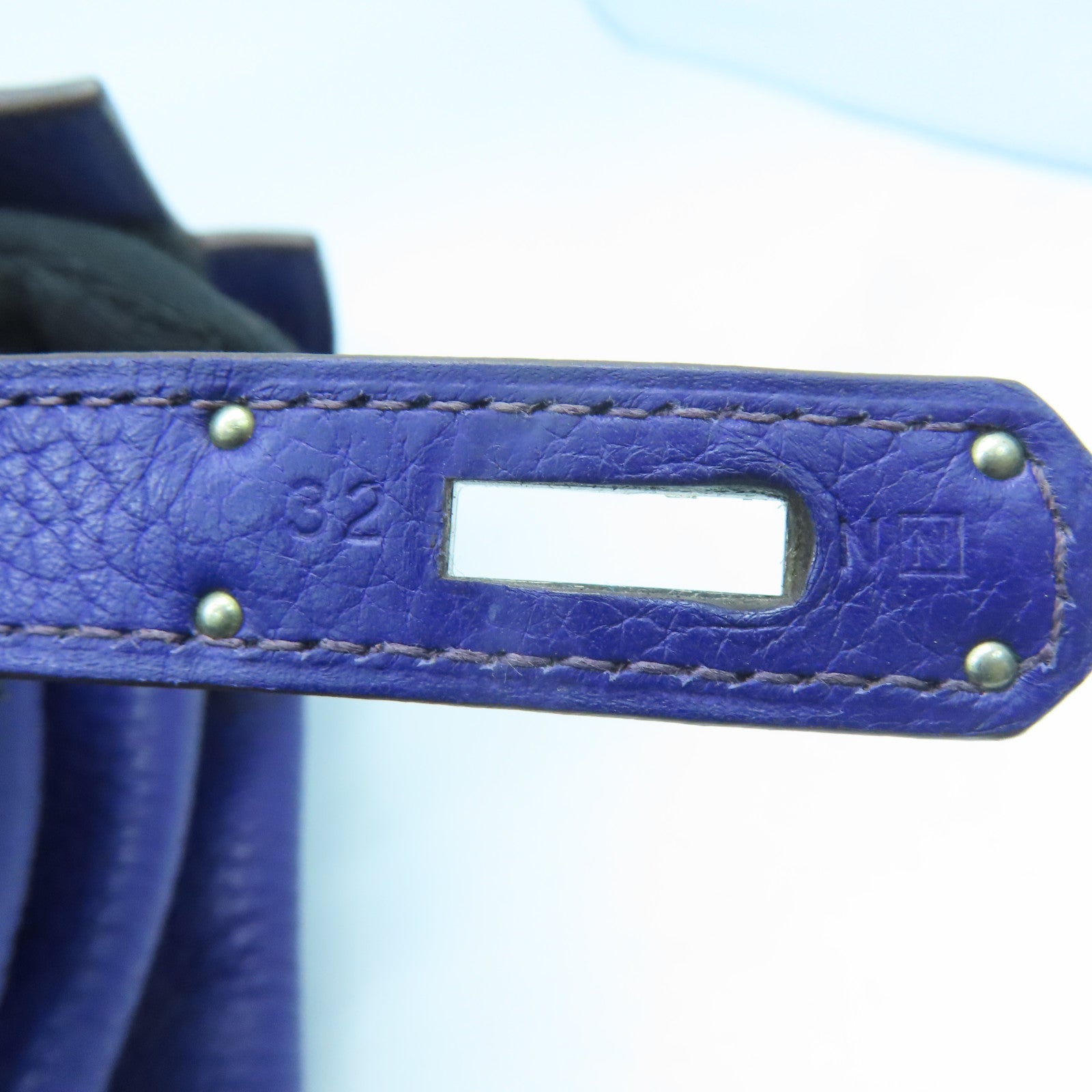 HERMES 【激減優惠】Clemence皮革Kelly 35銀扣手挽肩背兩用袋Iris/紫色