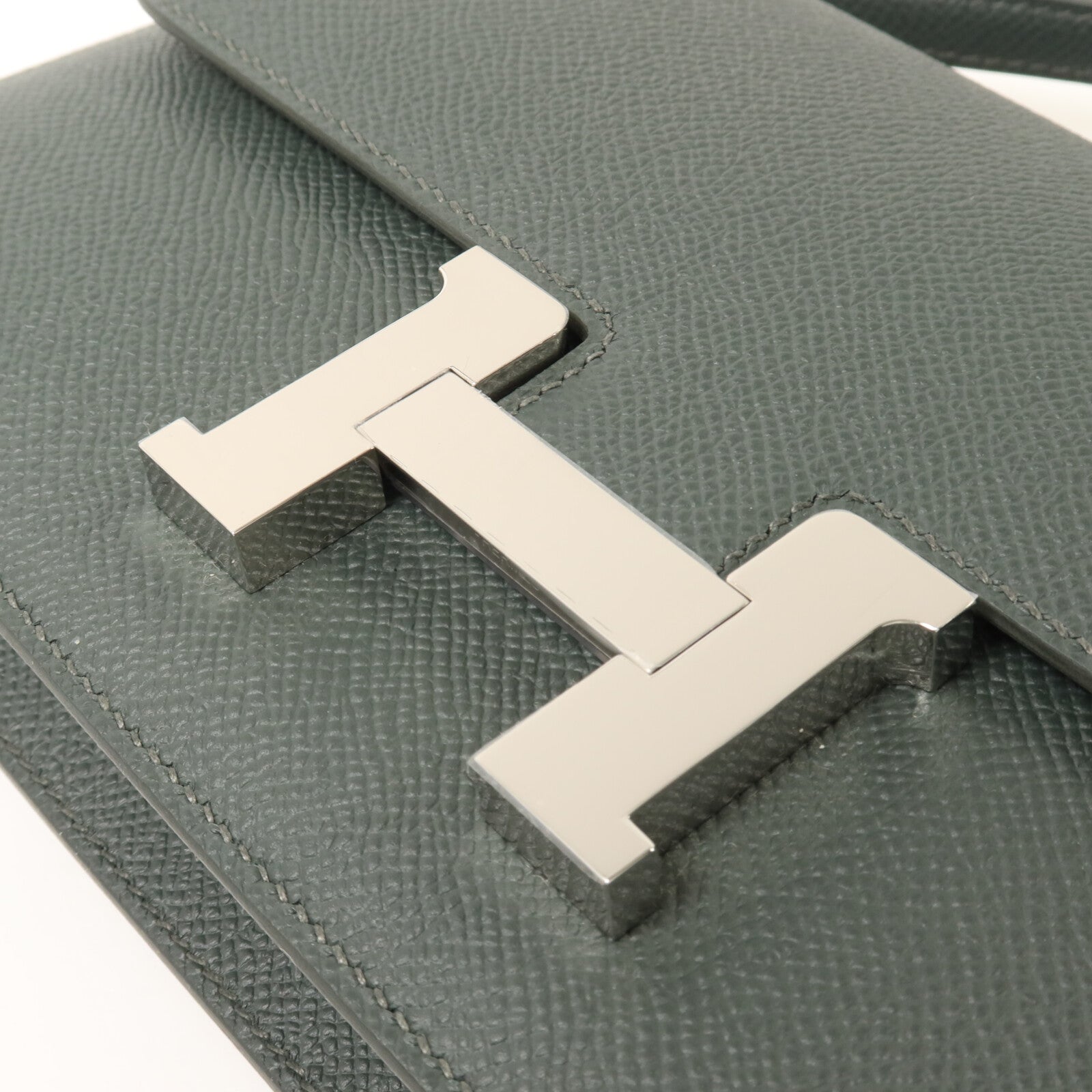 HERMES Epsom皮革Constance Elan肩背袋Vert Mangrove