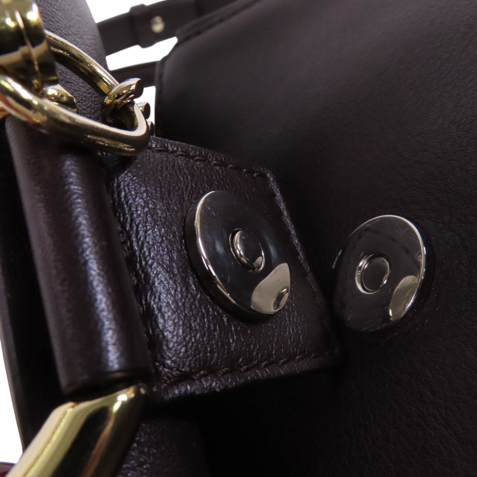 Chloe 牛皮皮革Faye金扣肩背背包兩用袋