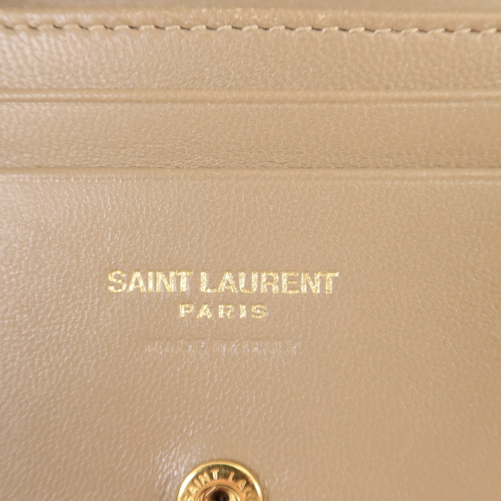 SAINT LAURENT 羊皮皮革Wallet金扣錢包