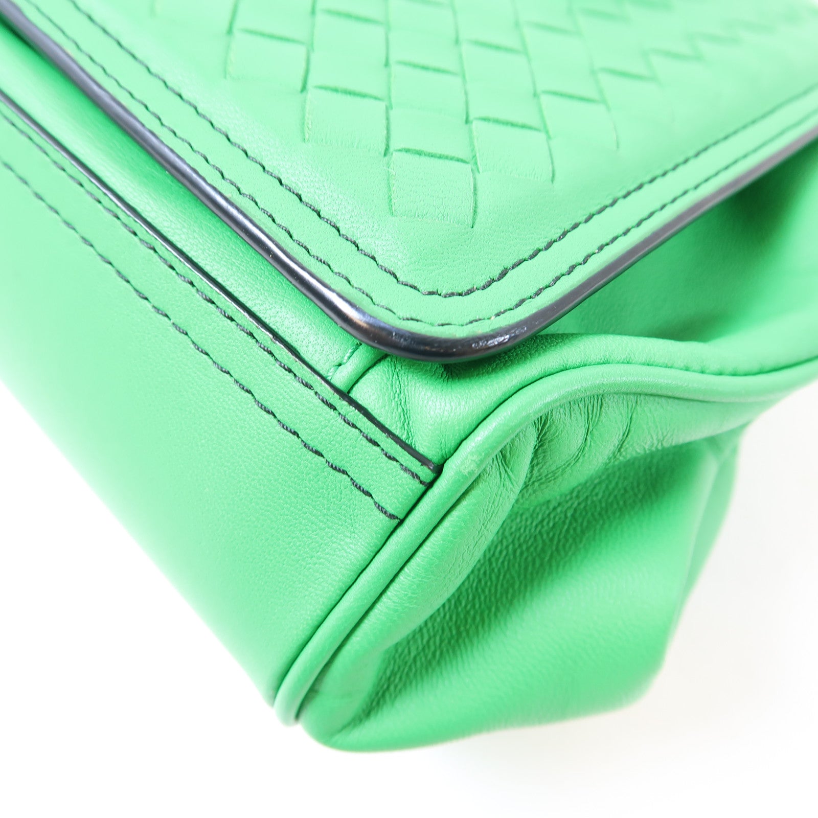 BOTTEGA VENETA 織紋牛皮皮革Shoulder Bag肩背袋綠色