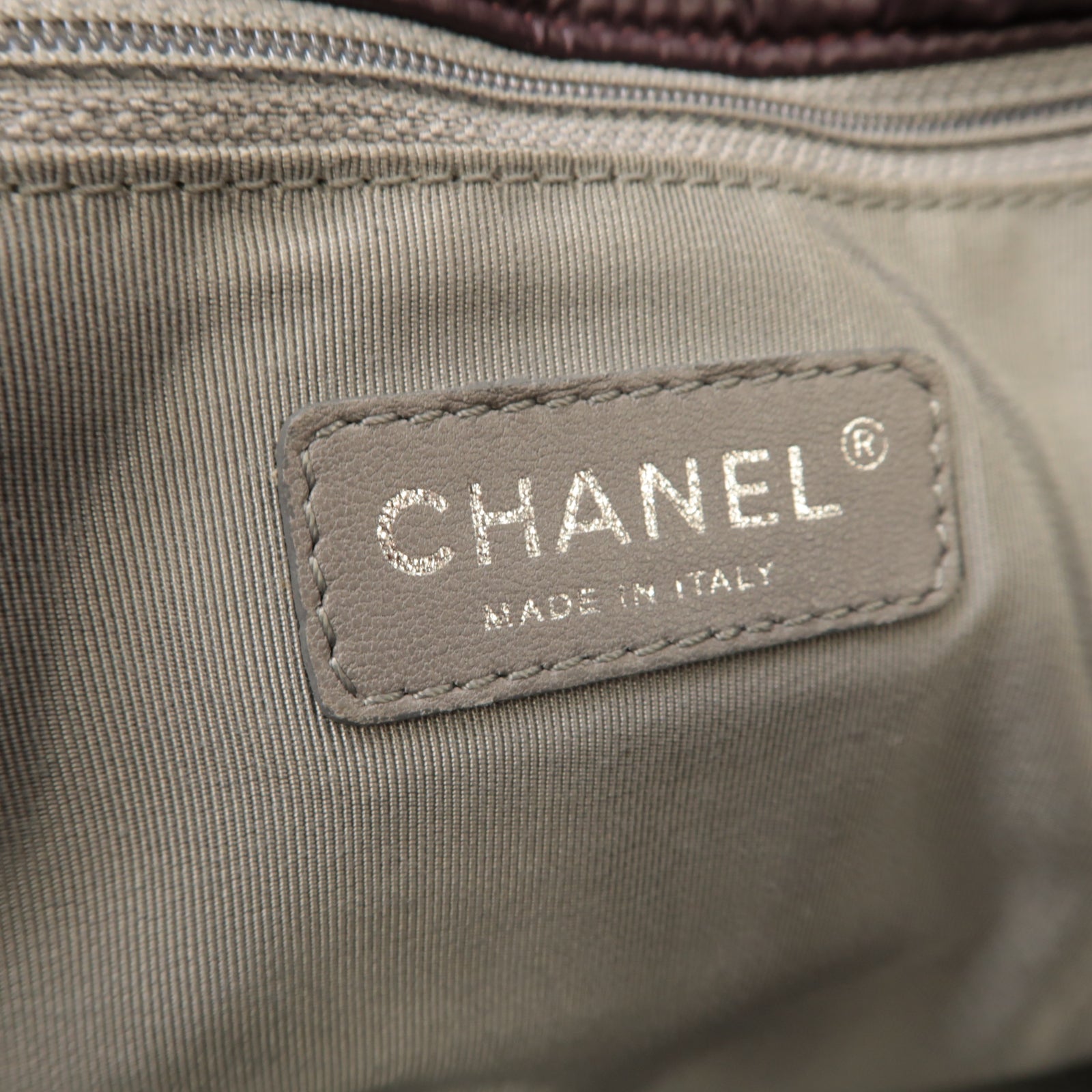 CHANEL 【激減優惠】菱格尼龍Chain Shoulder銀扣鏈帶肩背袋紫色