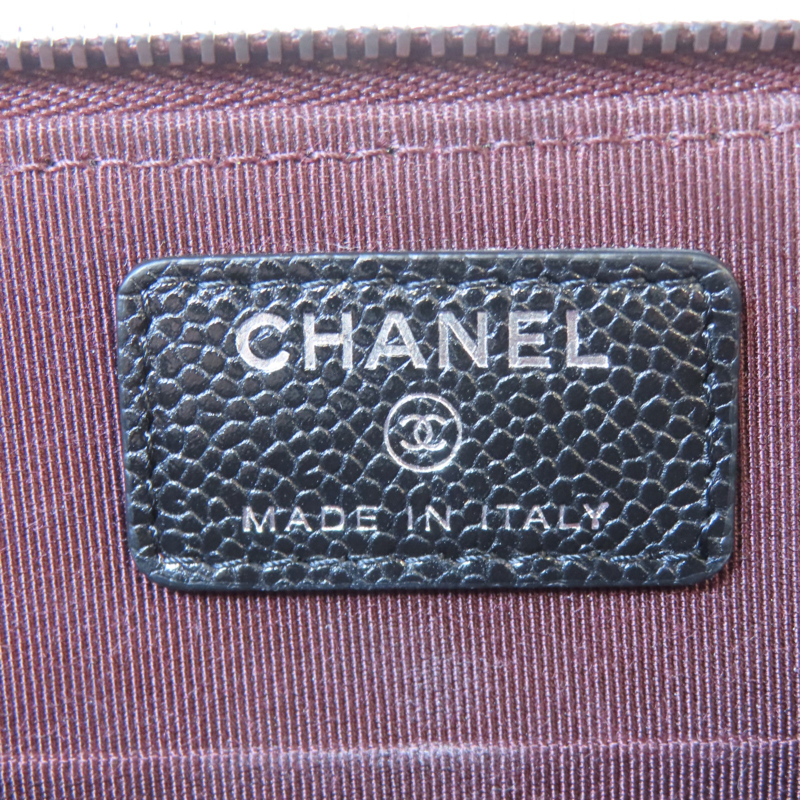 CHANEL 菱格Caviar皮革Clutch/Pouch銀扣手拿包黑色