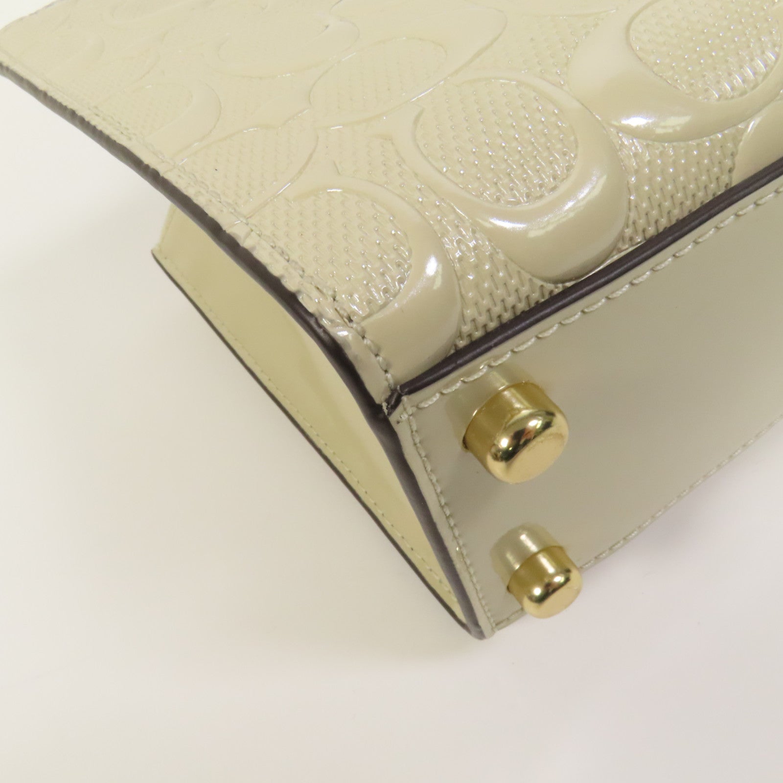 COACH 漆皮皮革Nina Small Tote金扣手挽肩背兩用袋