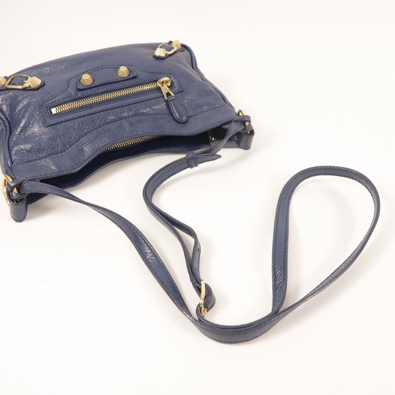BALENCIAGA 羊皮皮革Mini City金扣肩背袋